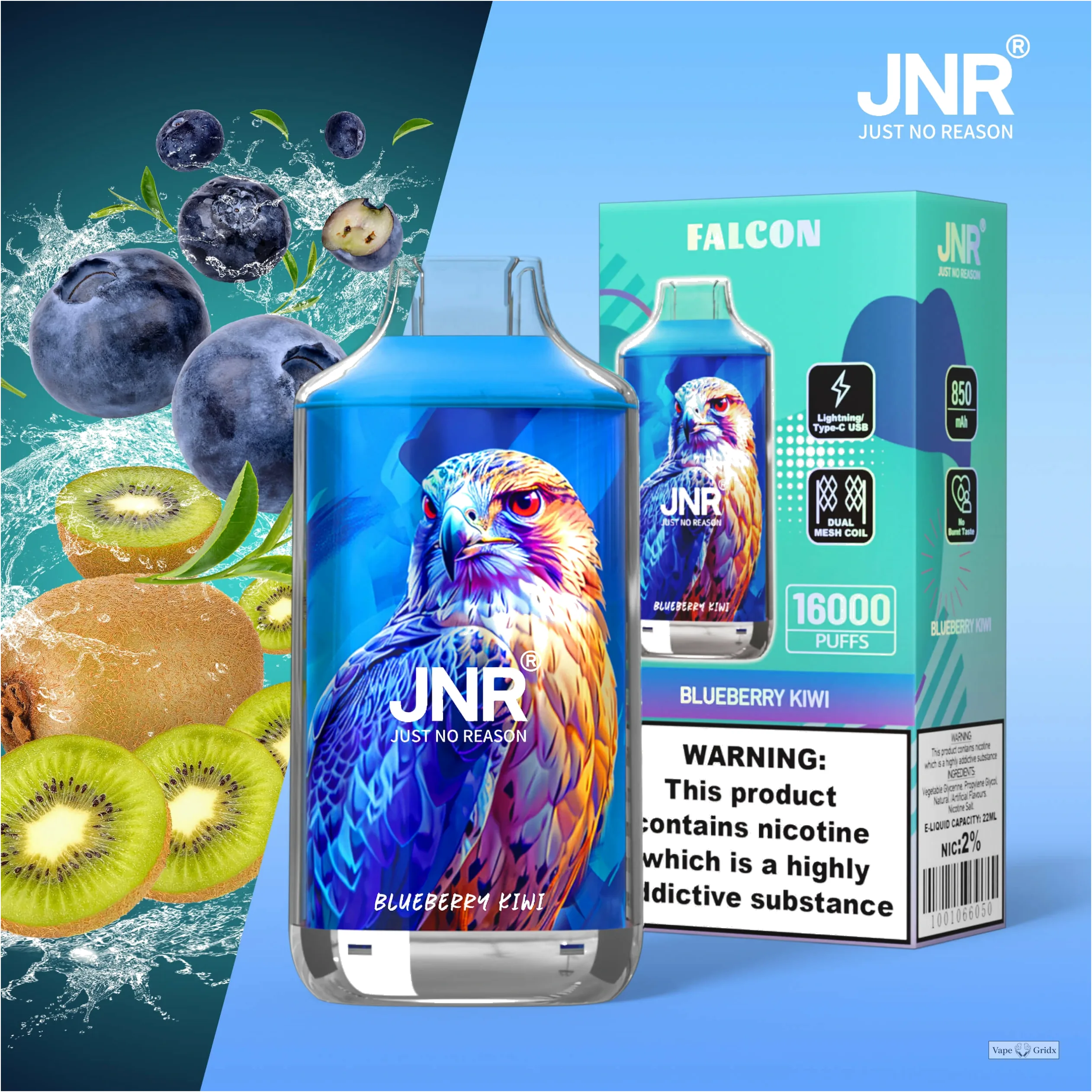 JNR Falcon 16000 16K Trekjes Crystal Craft wegwerp vape - image 11