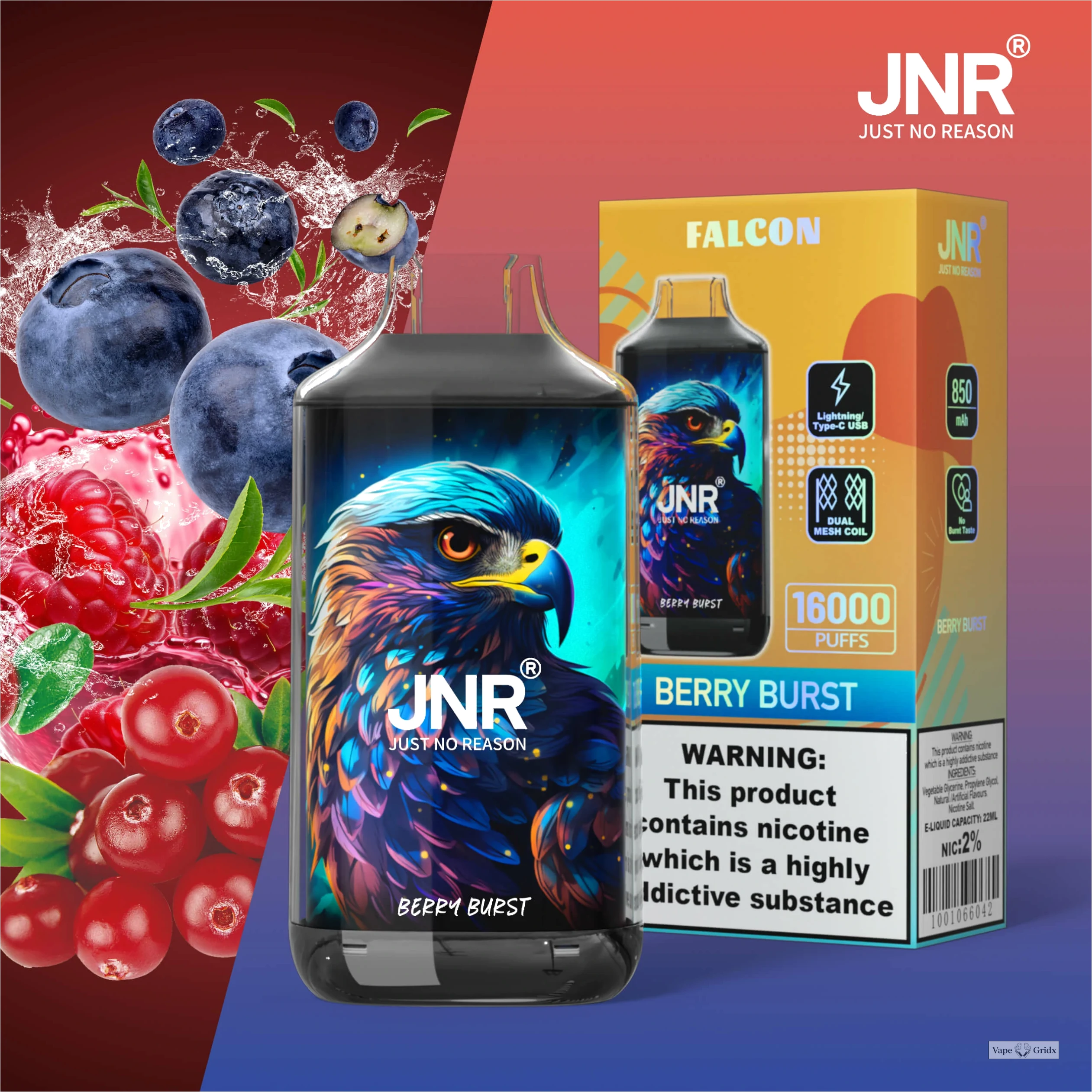 JNR Falcon 16000 16K Trekjes Crystal Craft wegwerp vape - image 12