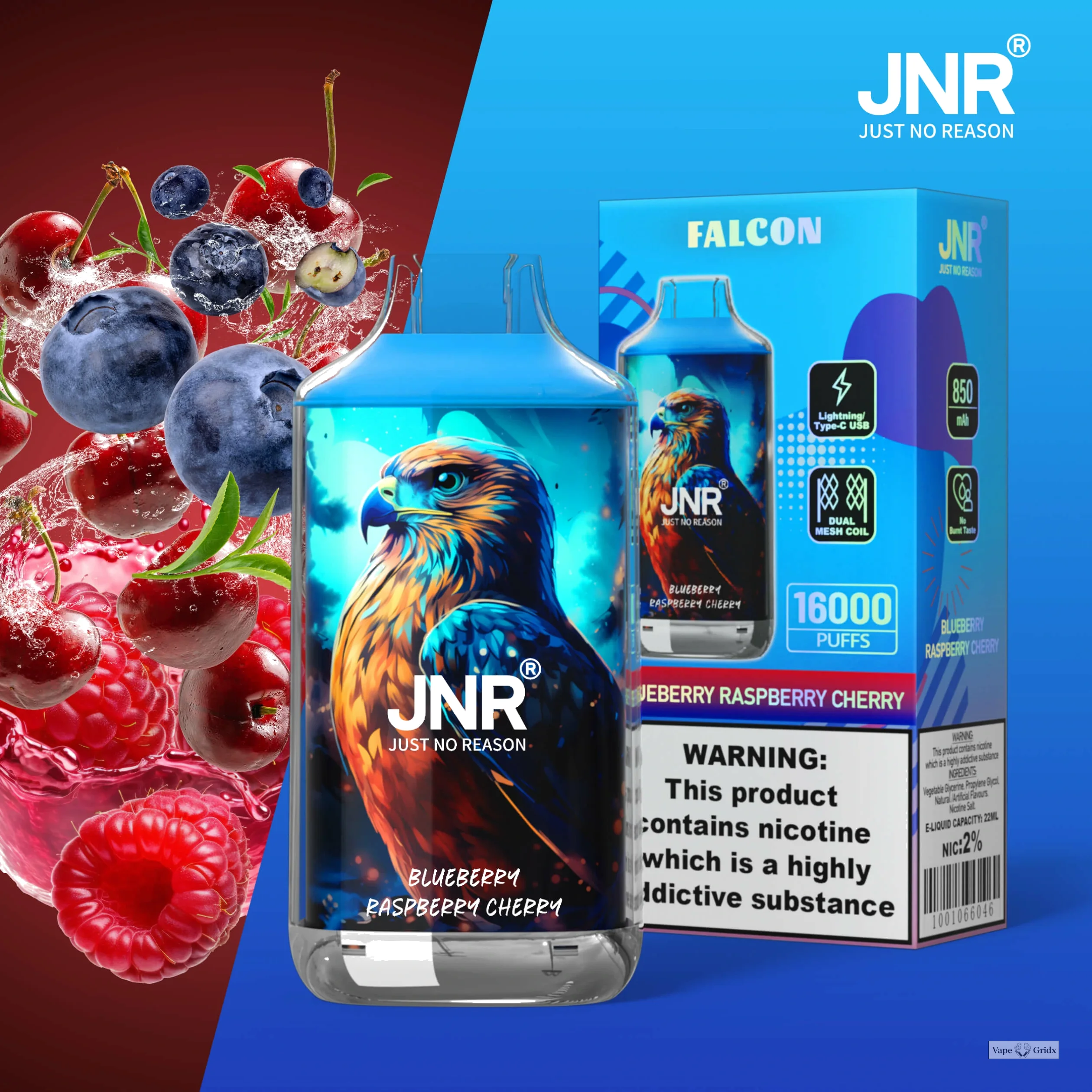 JNR Falcon 16000 16K Trekjes Crystal Craft wegwerp vape - image 13