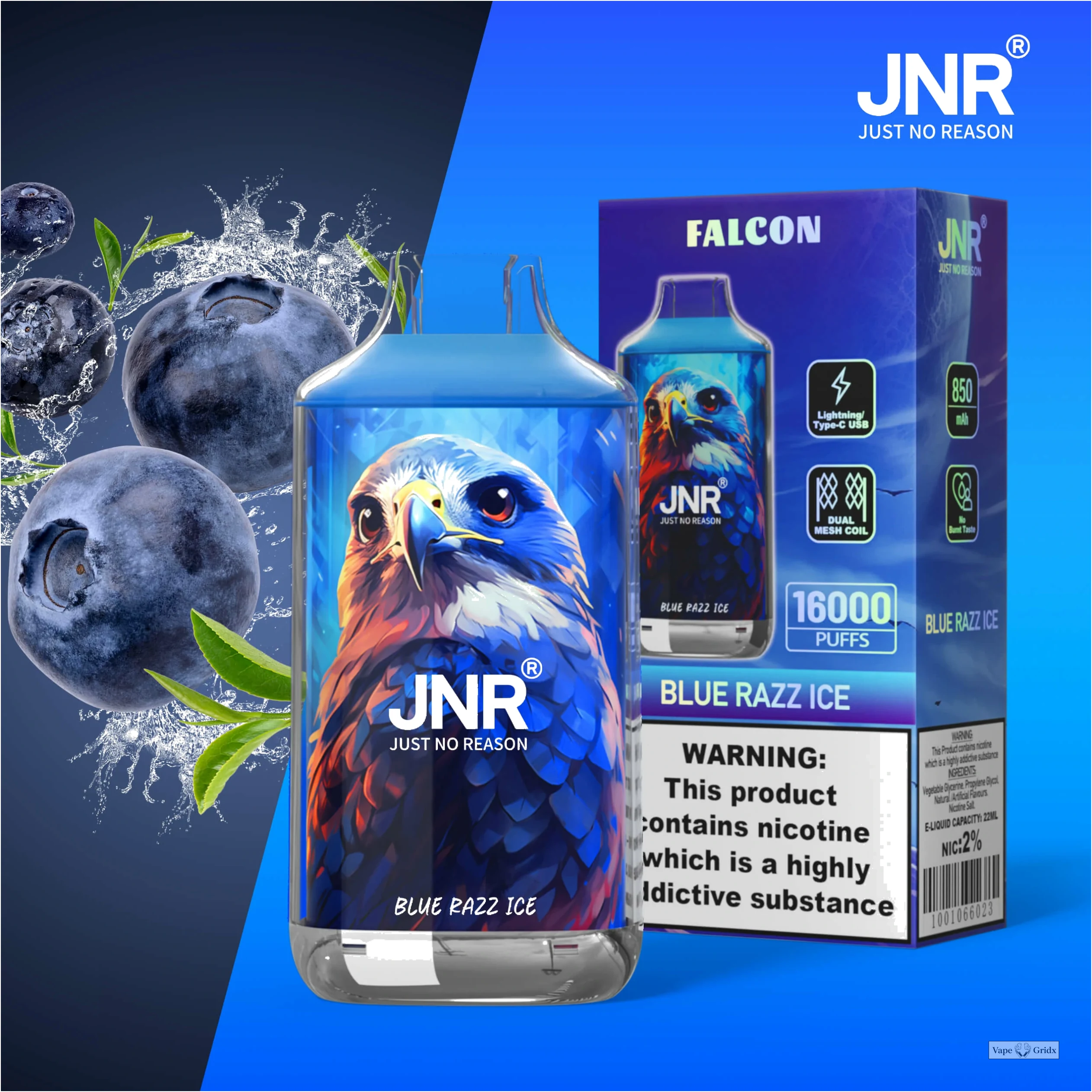 JNR Falcon 16000 16K Trekjes Crystal Craft wegwerp vape - image 15