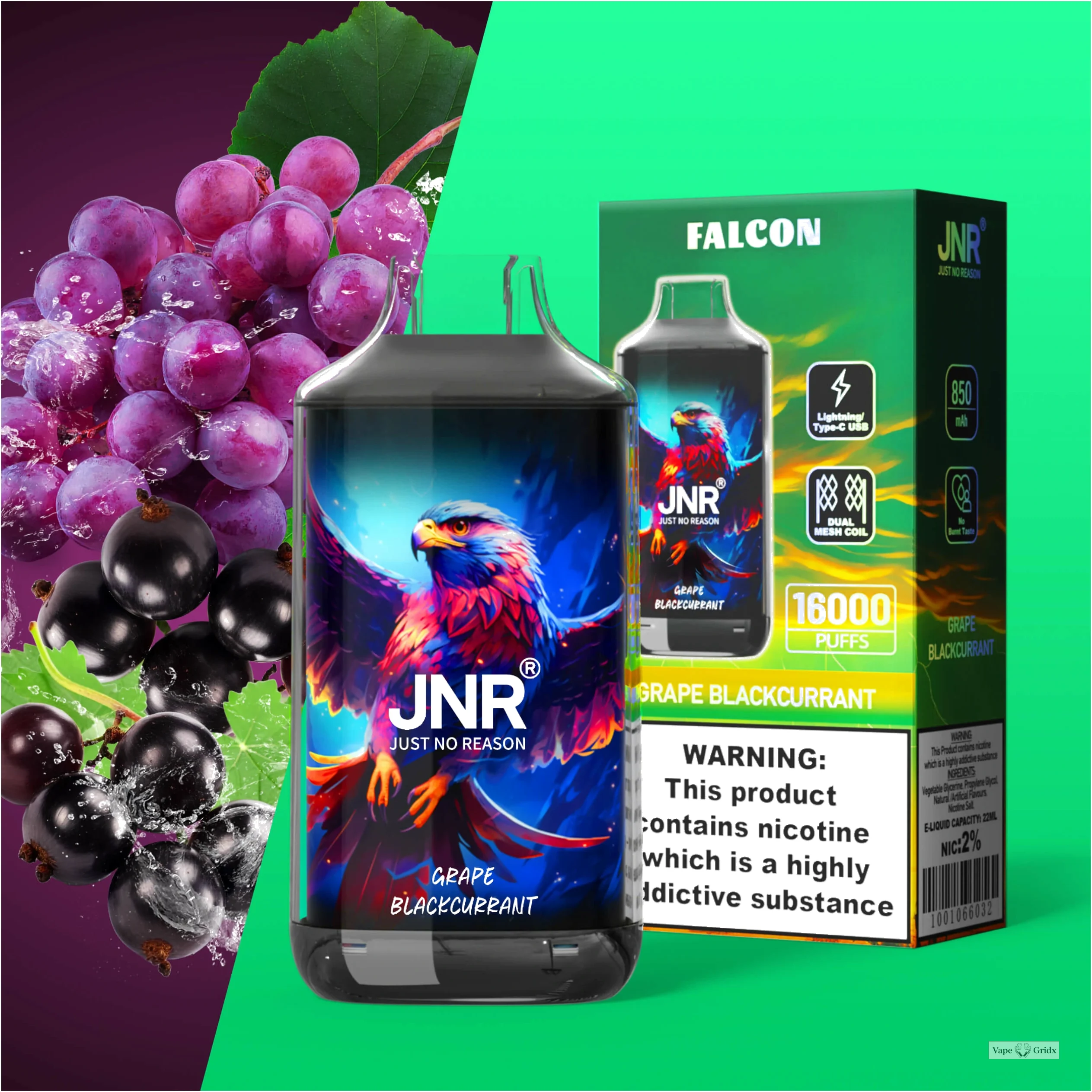 JNR Falcon 16000 16K Trekjes Crystal Craft wegwerp vape - image 18
