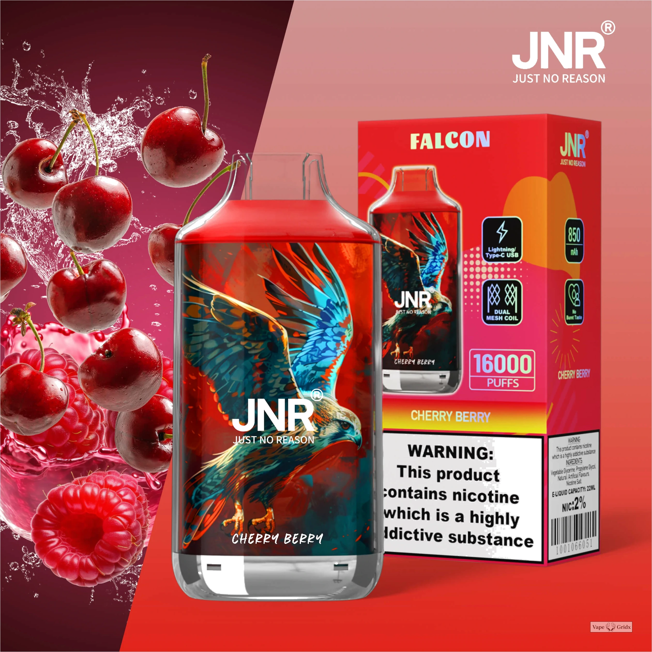 JNR Falcon 16000 16K Trekjes Crystal Craft wegwerp vape - image 20