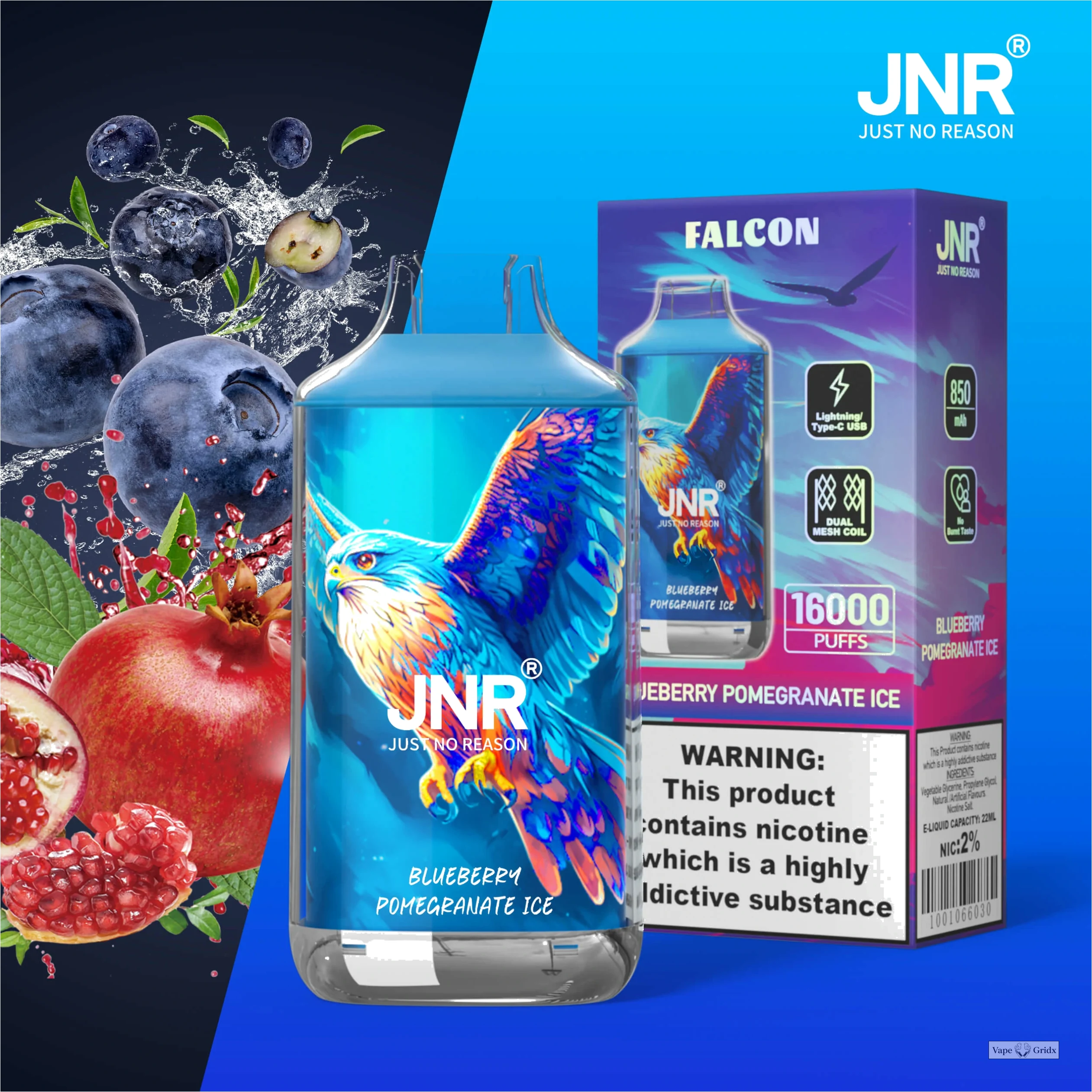 JNR Falcon 16000 16K Trekjes Crystal Craft wegwerp vape - image 4