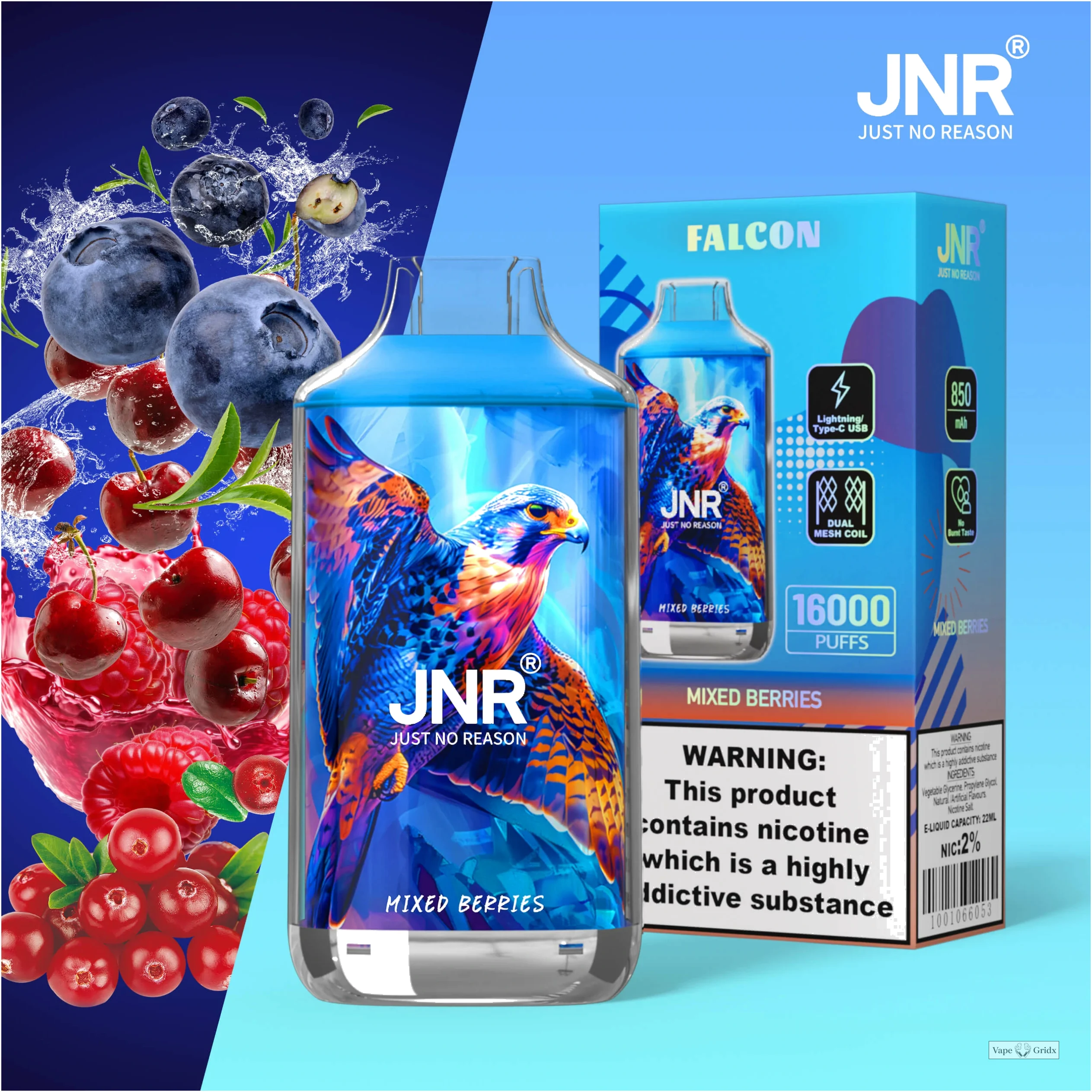 JNR Falcon 16000 16K Trekjes Crystal Craft wegwerp vape - image 10