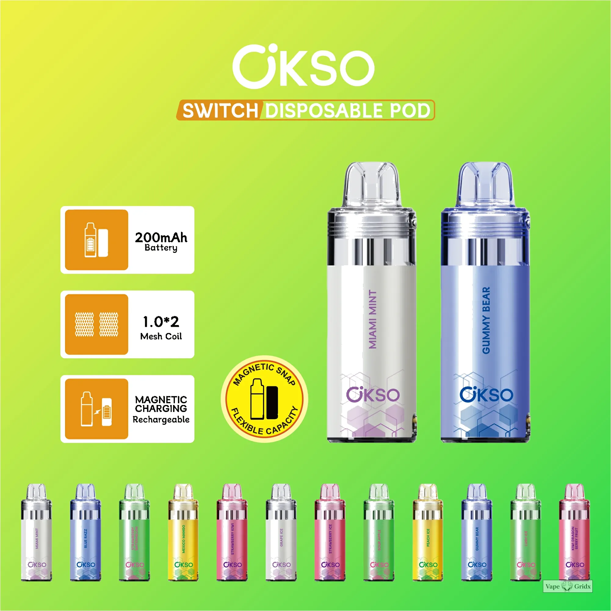 OKSO Switch KIT 50000 50K Trekjes Magnetische Wegwerp vape - image 7