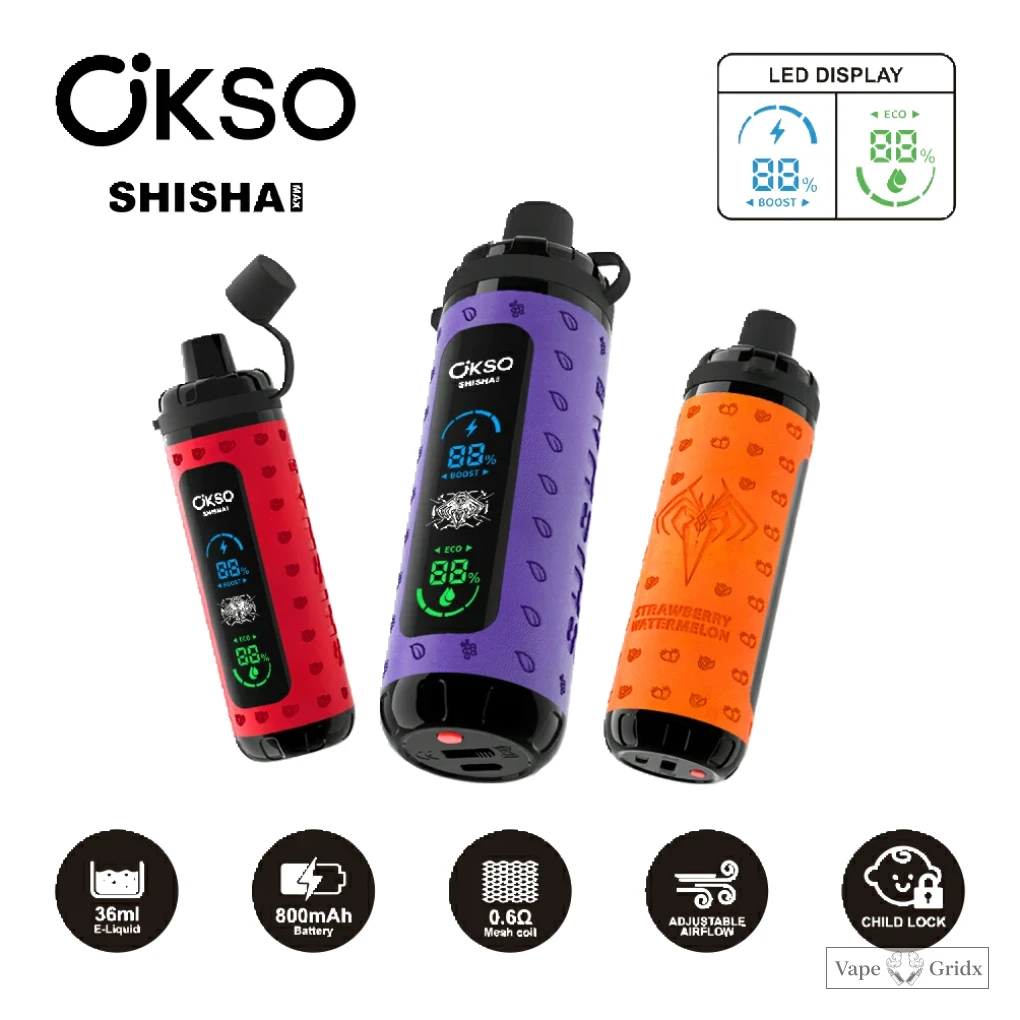 OKSO Shisha MAX 40000 40K Trekjes LED Wegwerp vape - image 3