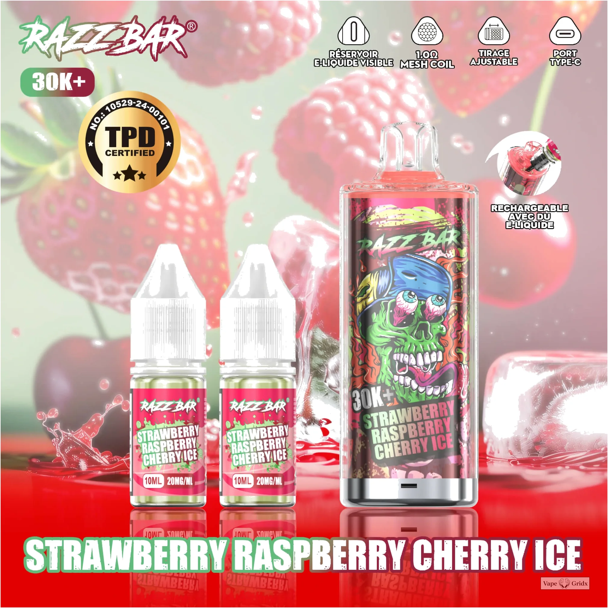 Razz Bar 30000 30K Trekjes TPD Navul Wegwerp vape