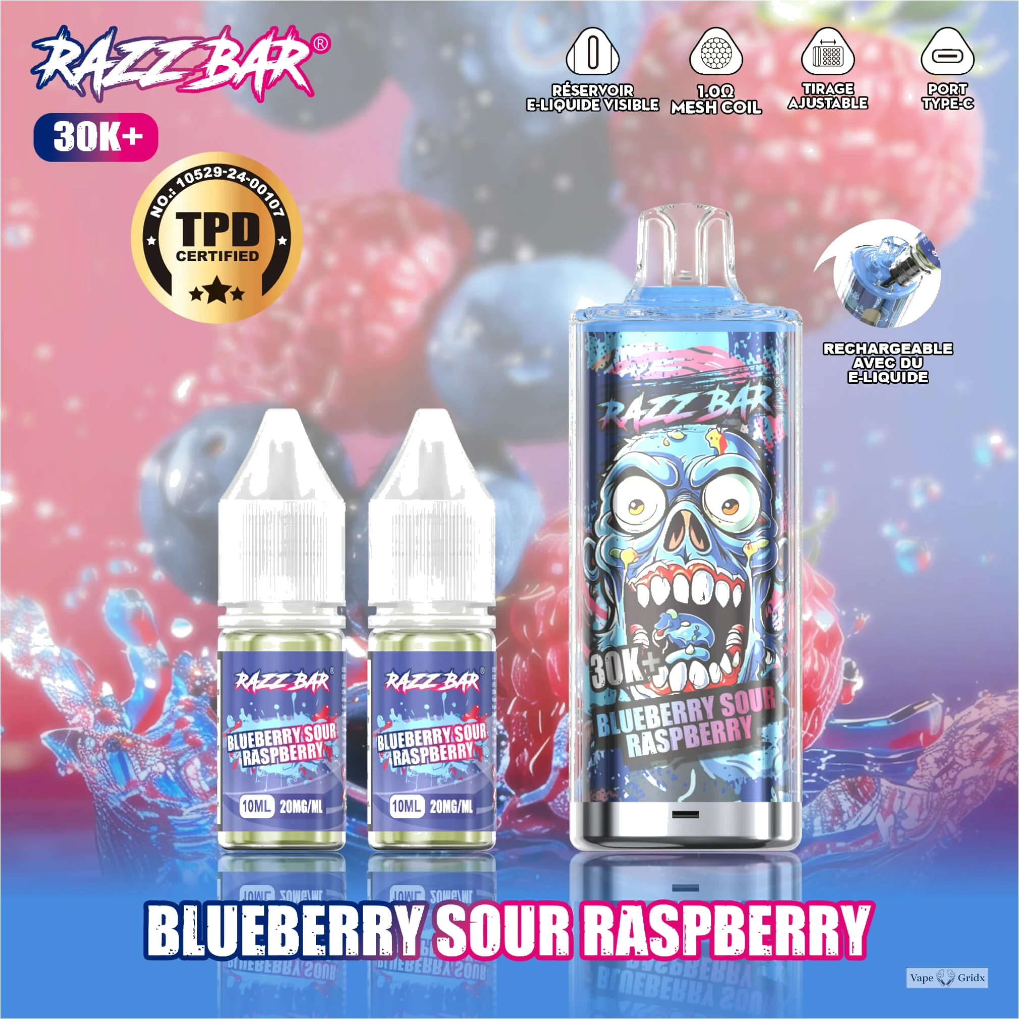 Razz Bar 30000 30K Trekjes TPD Navul Wegwerp vape - image 2