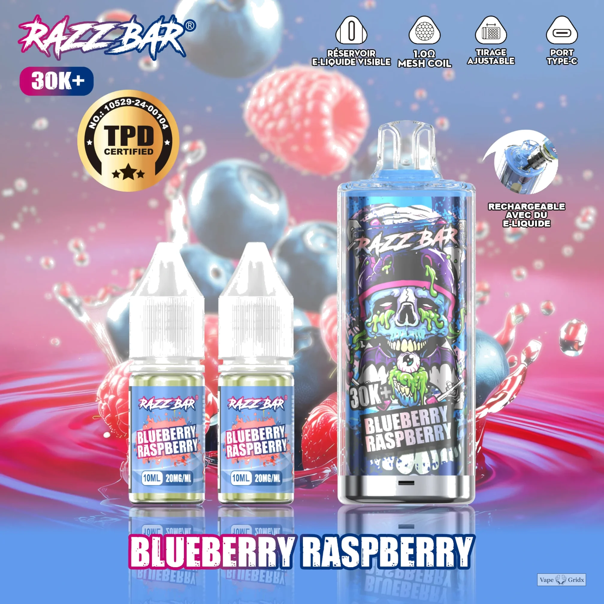 Razz Bar 30000 30K Trekjes TPD Navul Wegwerp vape - image 3