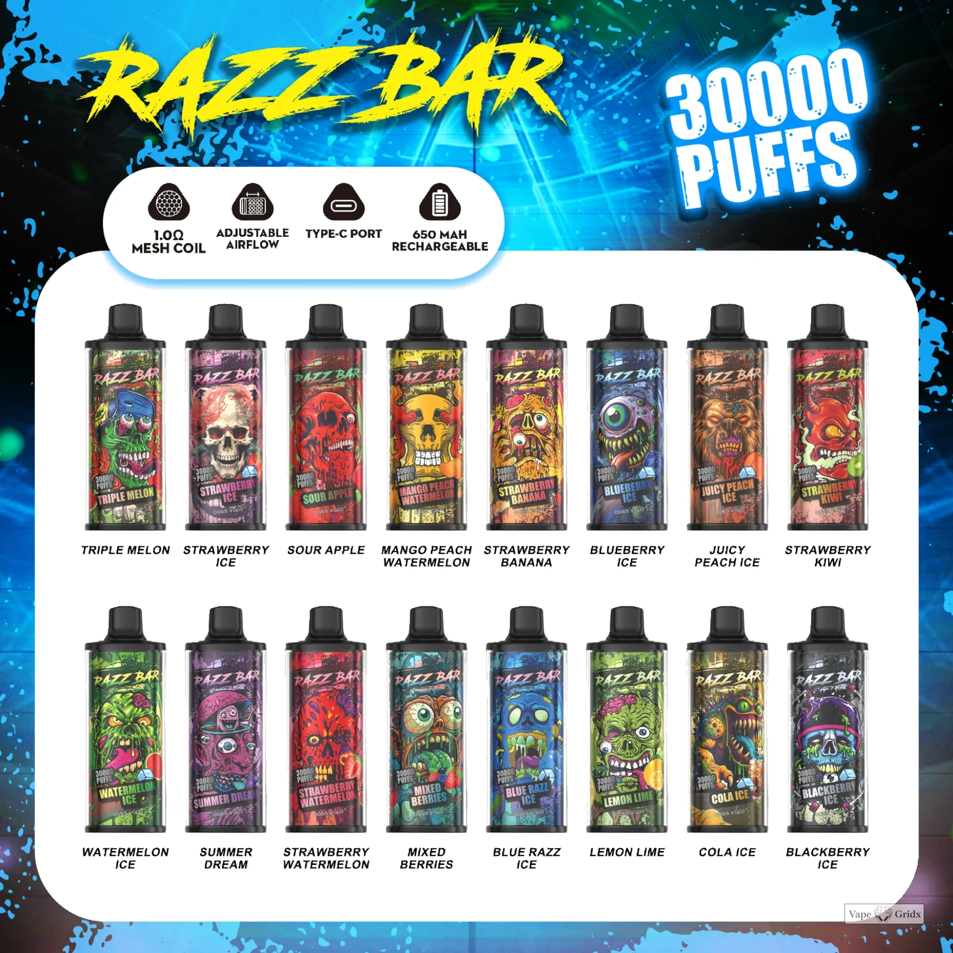 Razz Bar 30000 30K Trekjes Mesh Coil Wegwerp vape - image 3