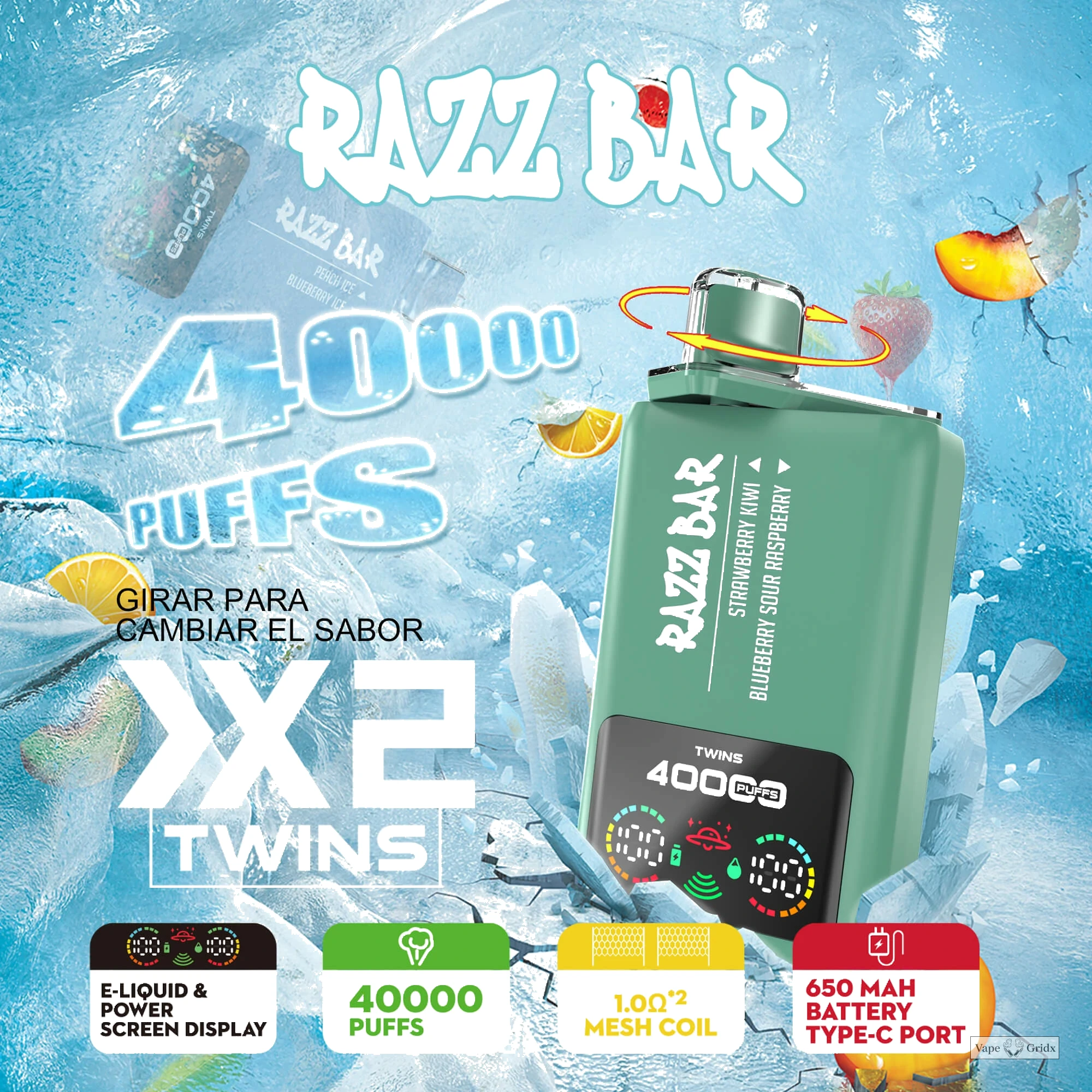 Razz Bar 40000 40K Trekjes Dual smaak Wegwerp vape