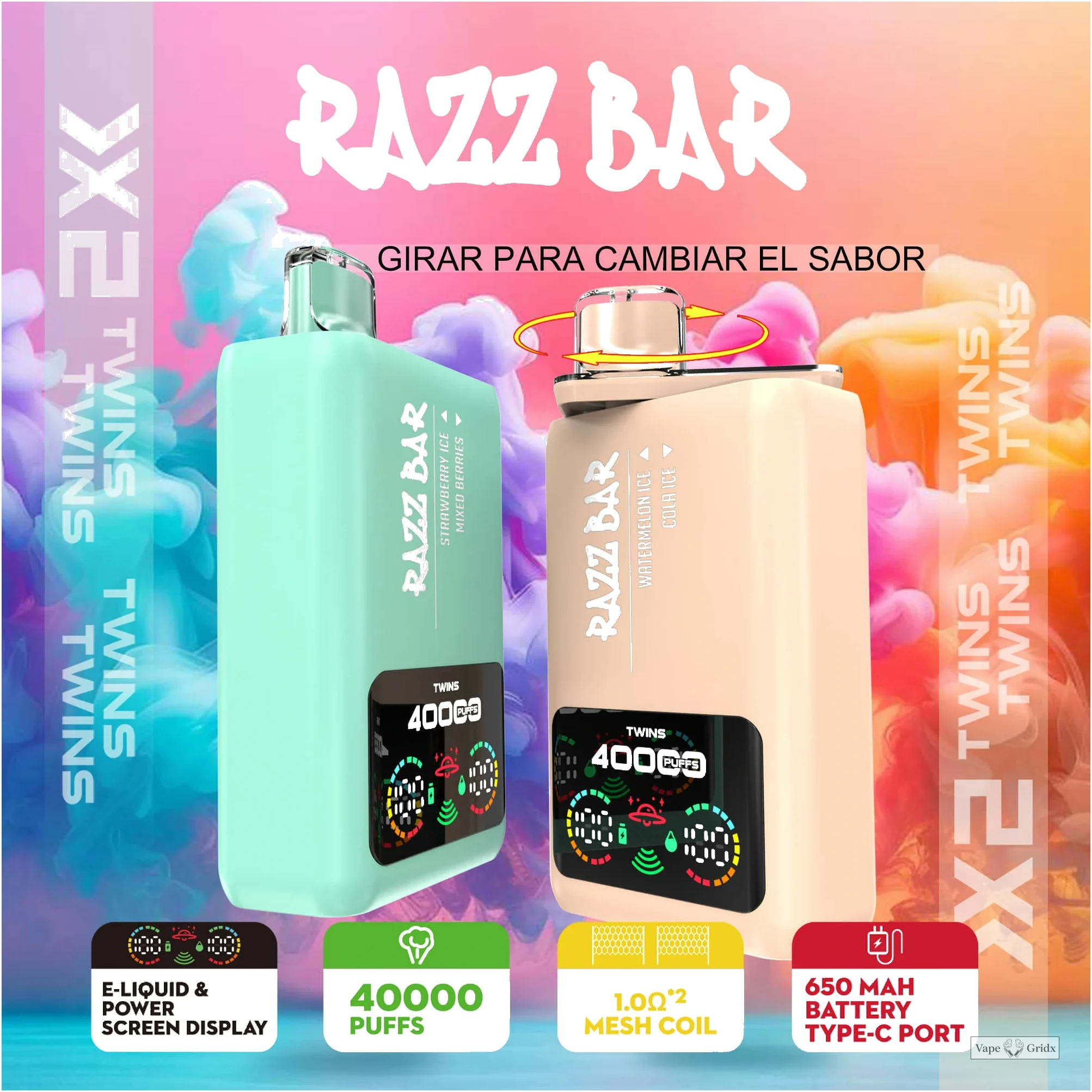 Razz Bar 40000 40K Trekjes Dual smaak Wegwerp vape - image 2