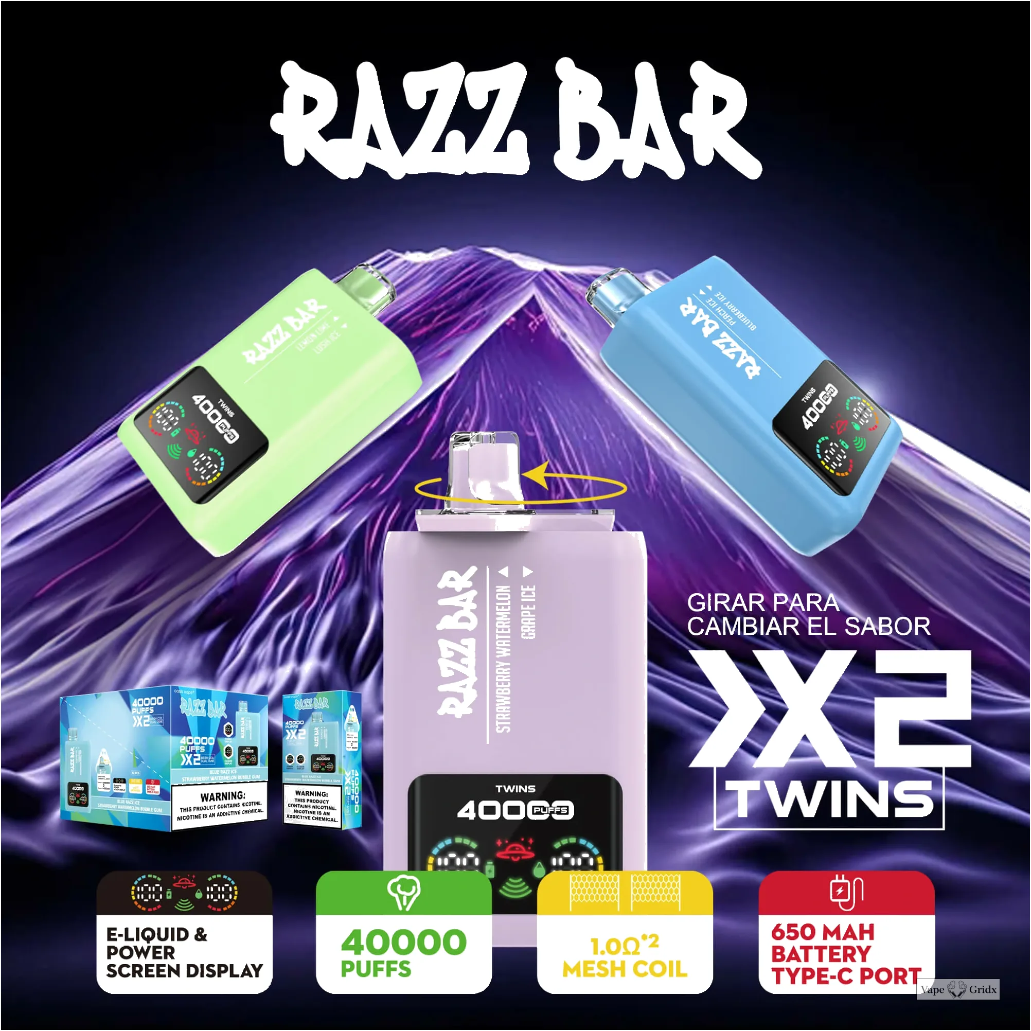 Razz Bar 40000 40K Trekjes Dual smaak Wegwerp vape - image 3