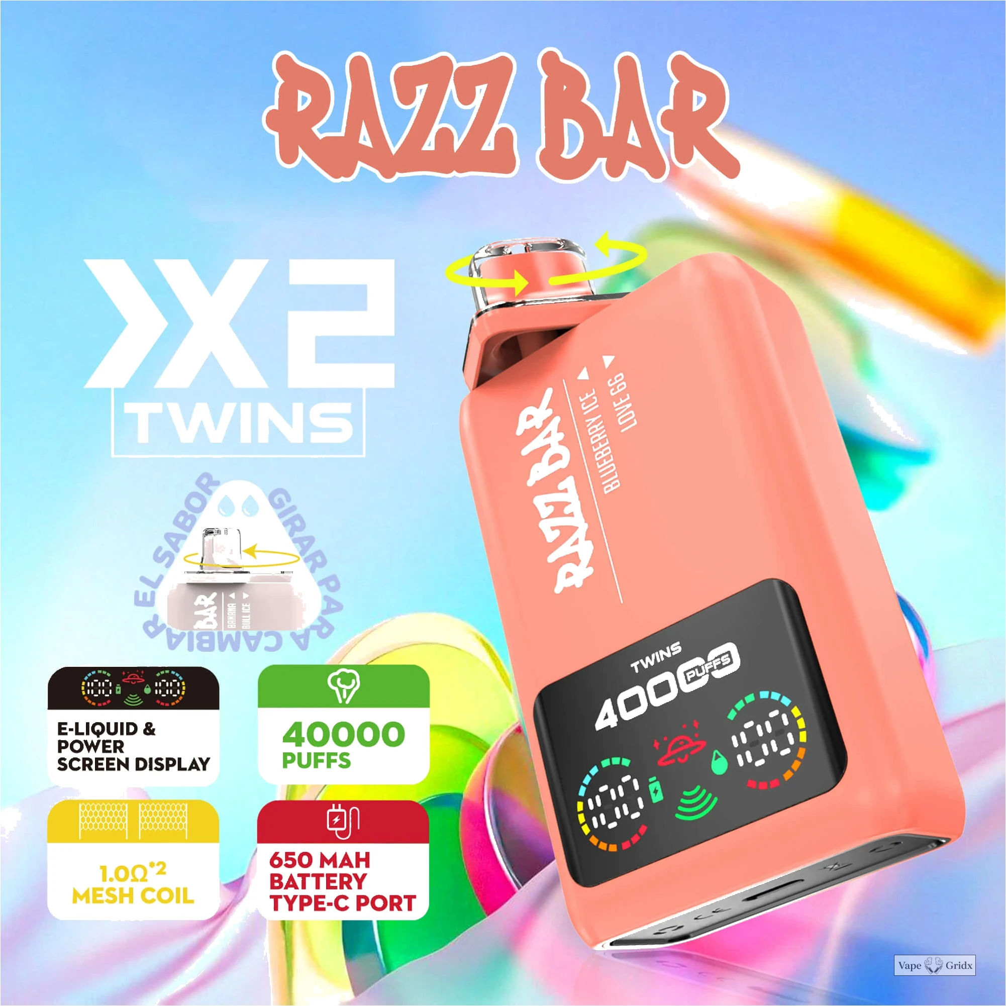 Razz Bar 40000 40K Trekjes Dual smaak Wegwerp vape - image 4