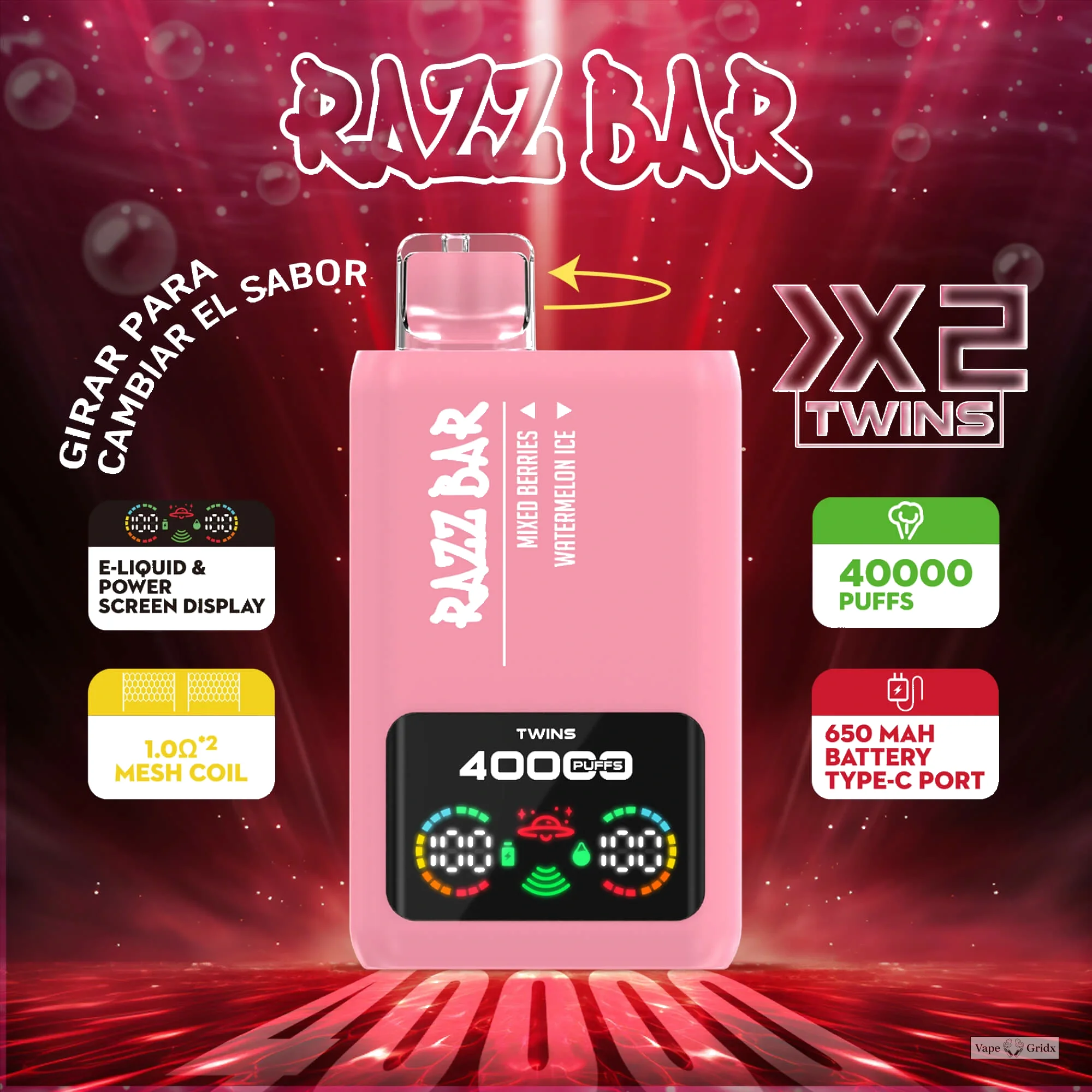 Razz Bar 40000 40K Trekjes Dual smaak Wegwerp vape - image 5
