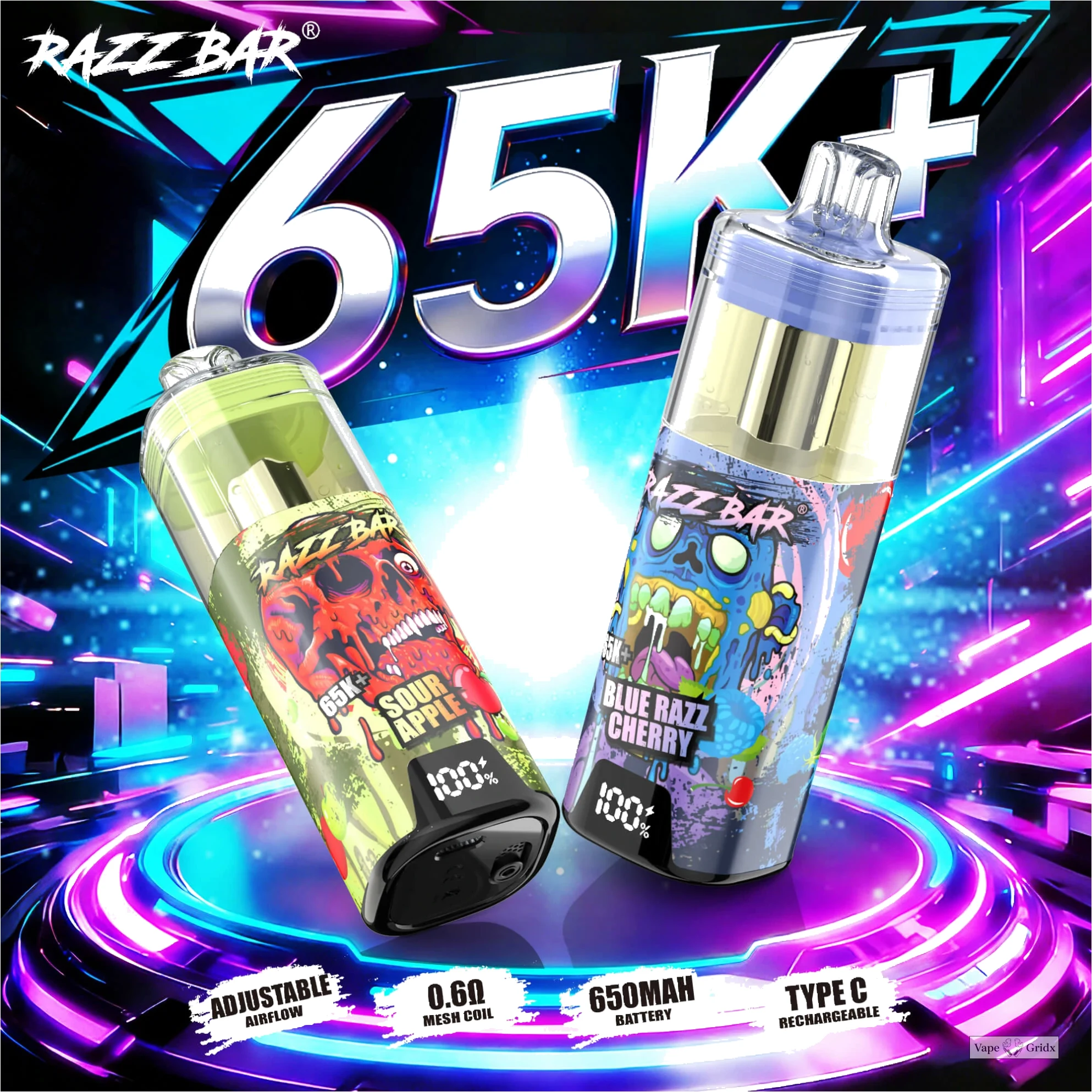 Razz Bar Smart Screen 65000 65K Trekjes Wegwerp vape - image 6