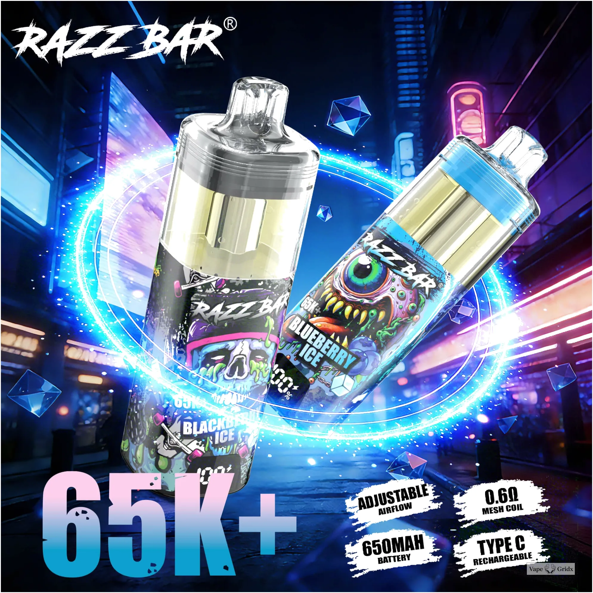 Razz Bar Smart Screen 65000 65K Trekjes Wegwerp vape - image 8