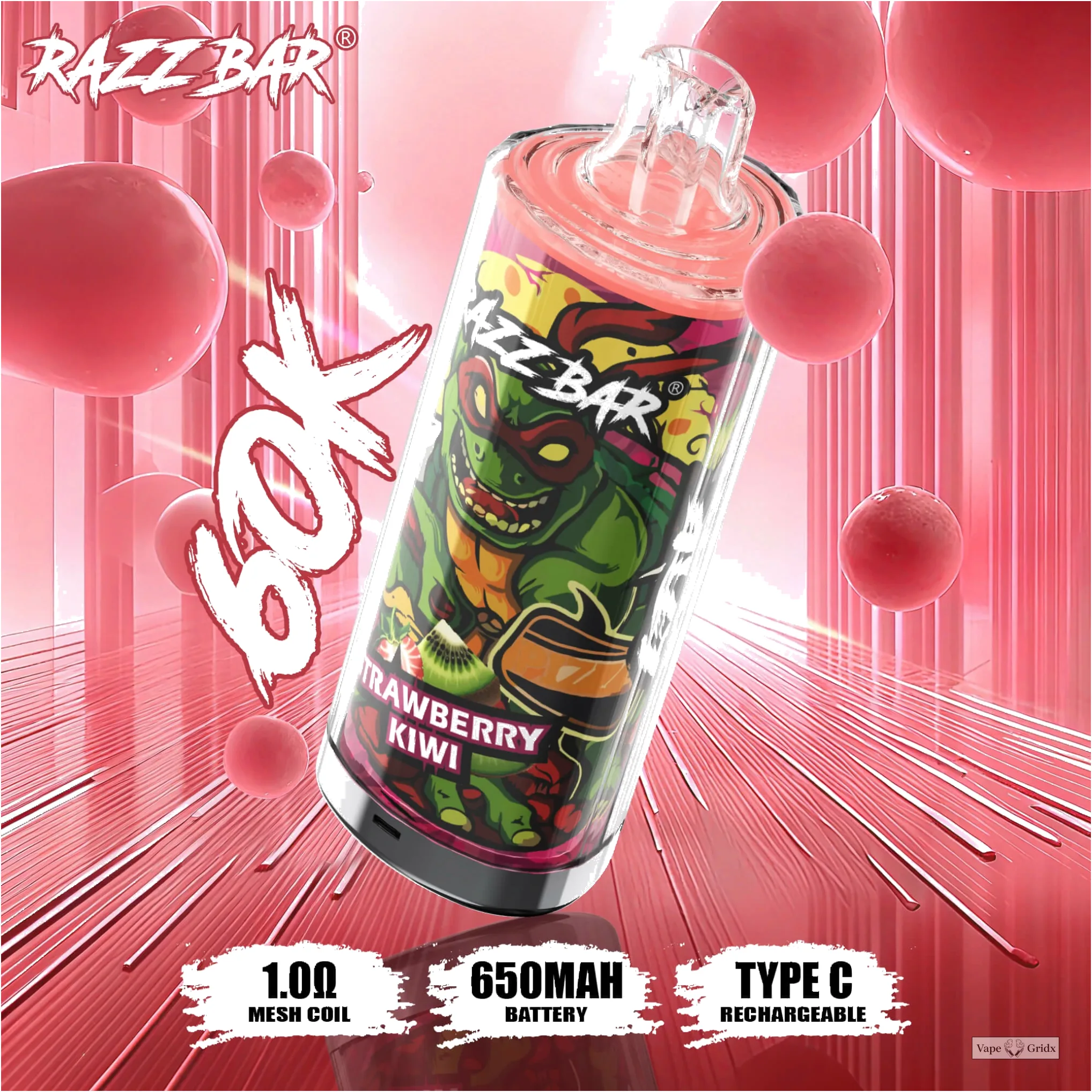 Razz Bar 60000 60K Trekjes Mesh Coil Wegwerp vape - image 4