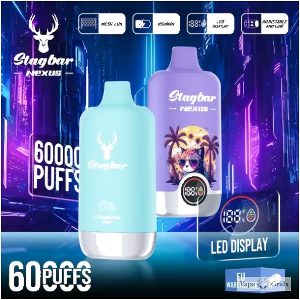 Stag Bar Nexus 60000 60K Trekjes Verstelbare Airflow Wegwerp vape - image 3