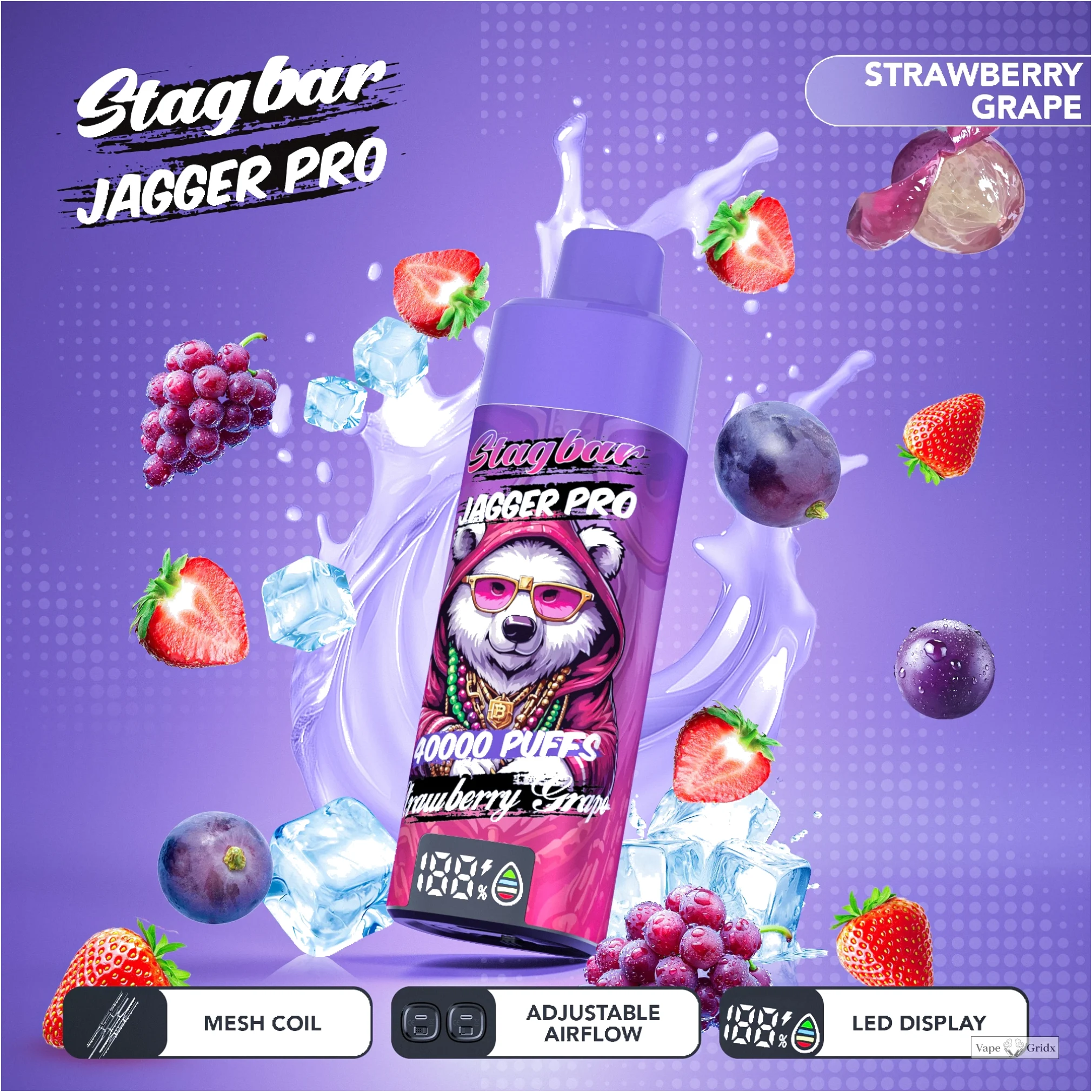 Stag Bar Jagger Pro 40000 40K Trekjes LED Display Wegwerp vape - image 2