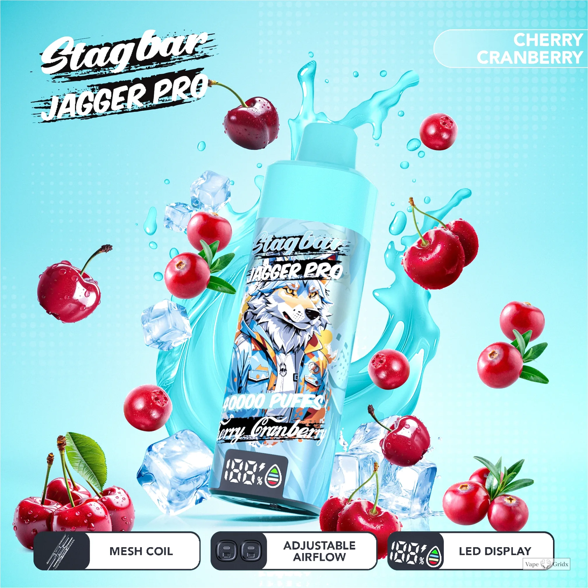 Stag Bar Jagger Pro 40000 40K Trekjes LED Display Wegwerp vape - image 3