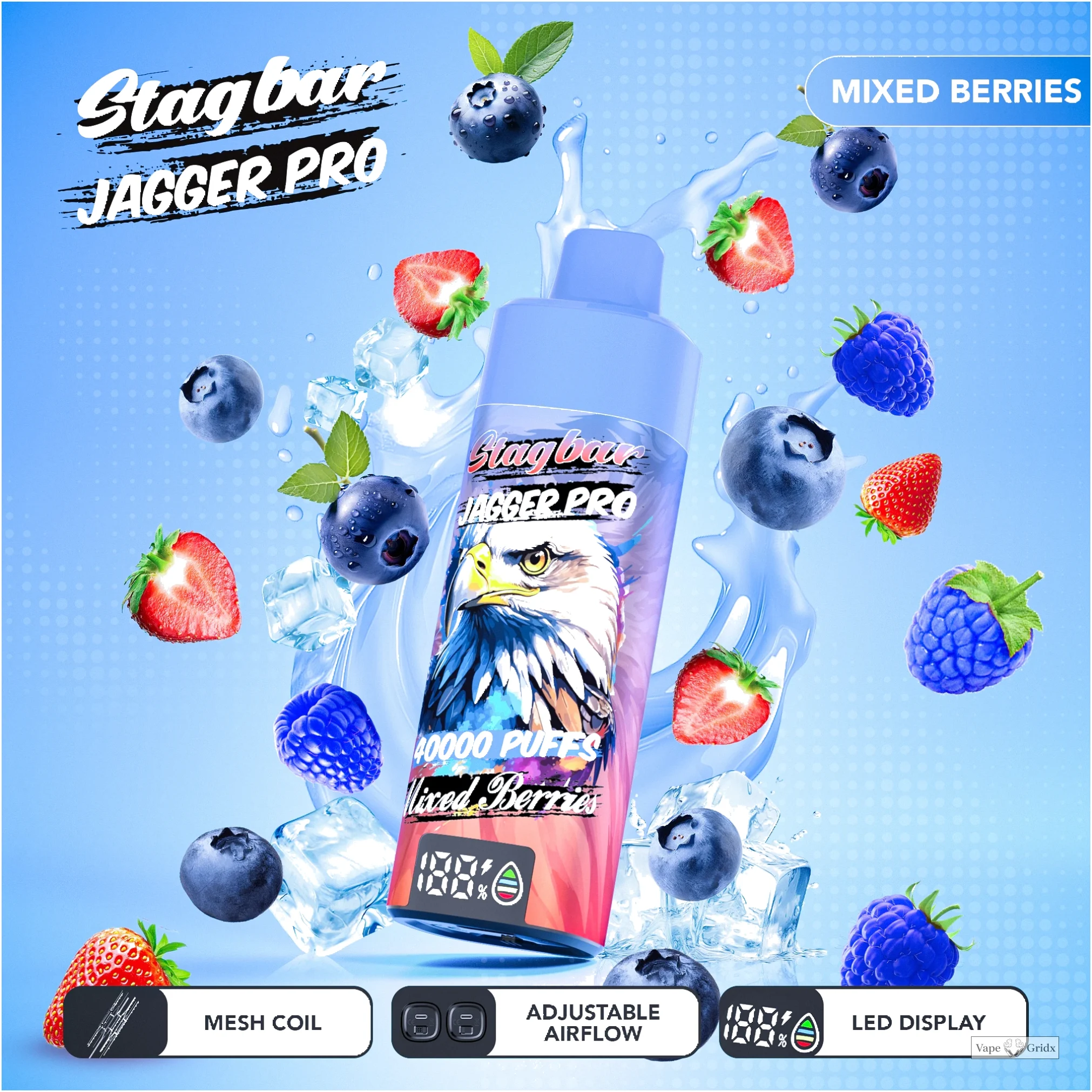 Stag Bar Jagger Pro 40000 40K Trekjes LED Display Wegwerp vape - image 5