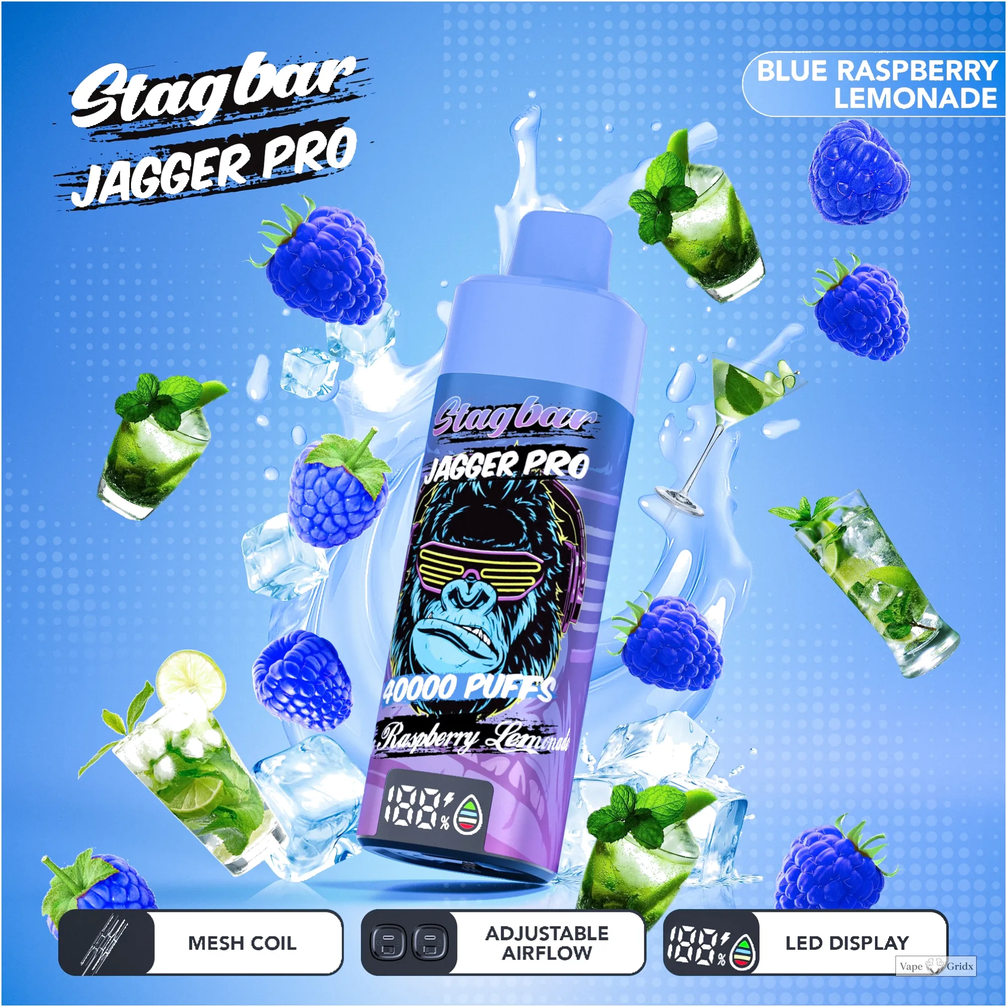 Stag Bar Jagger Pro 40000 40K Trekjes LED Display Wegwerp vape - image 9