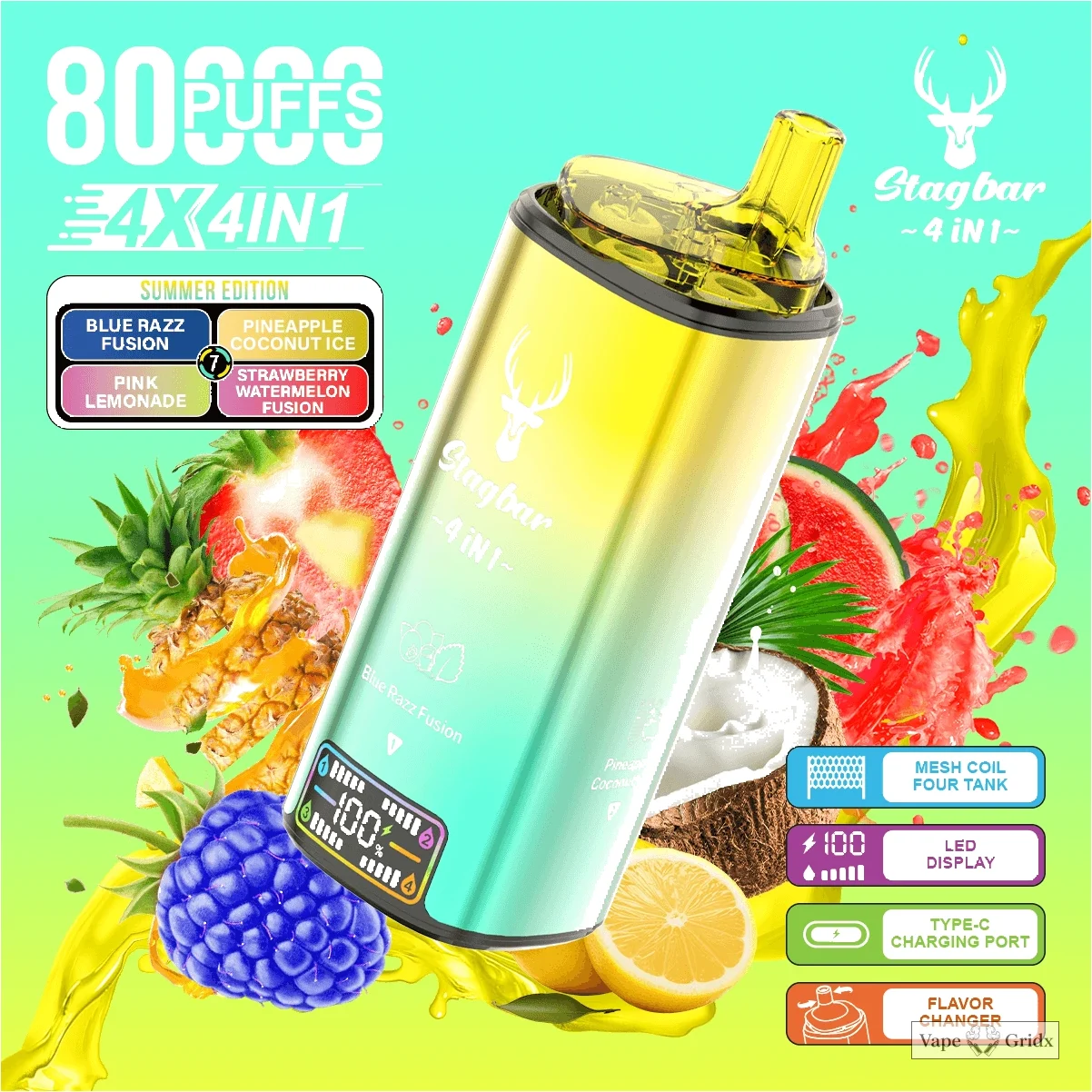 Stag Bar 4-in-1 80000 80K Trekjes Wegwerp vape