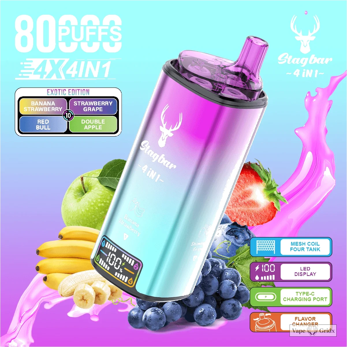 Stag Bar 4-in-1 80000 80K Trekjes Wegwerp vape - image 9