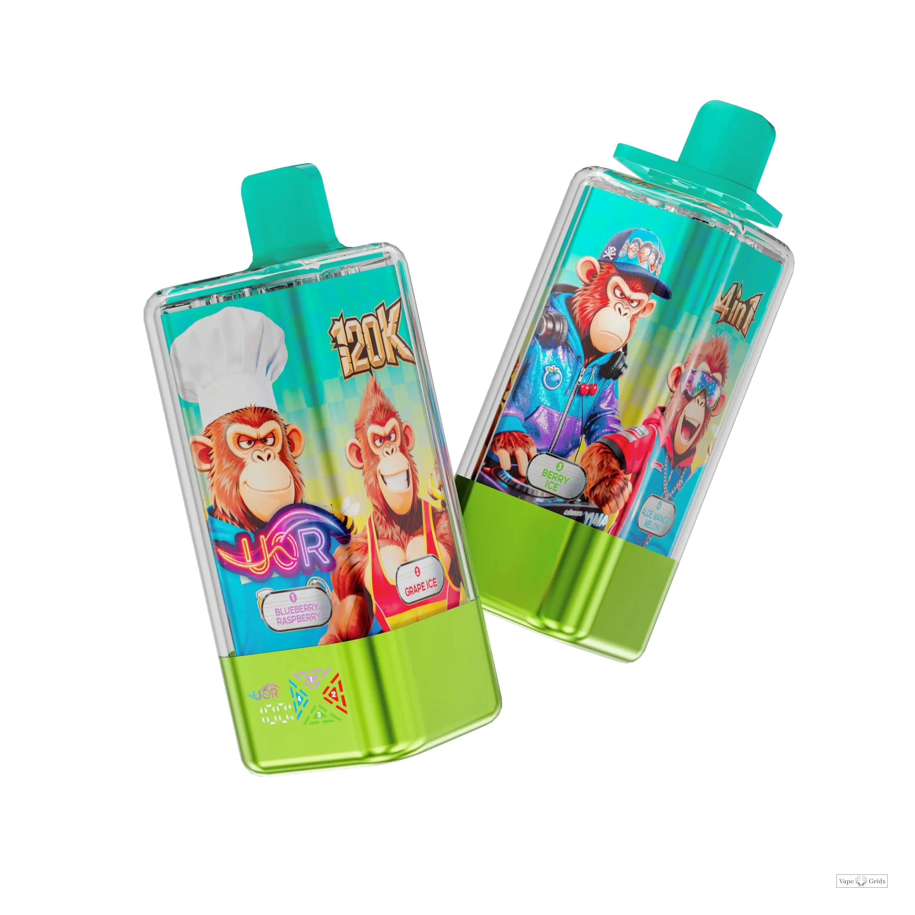 UOR 4-in-1 120000 120K Trekjes schakelbare smaken Wegwerp vape - image 2