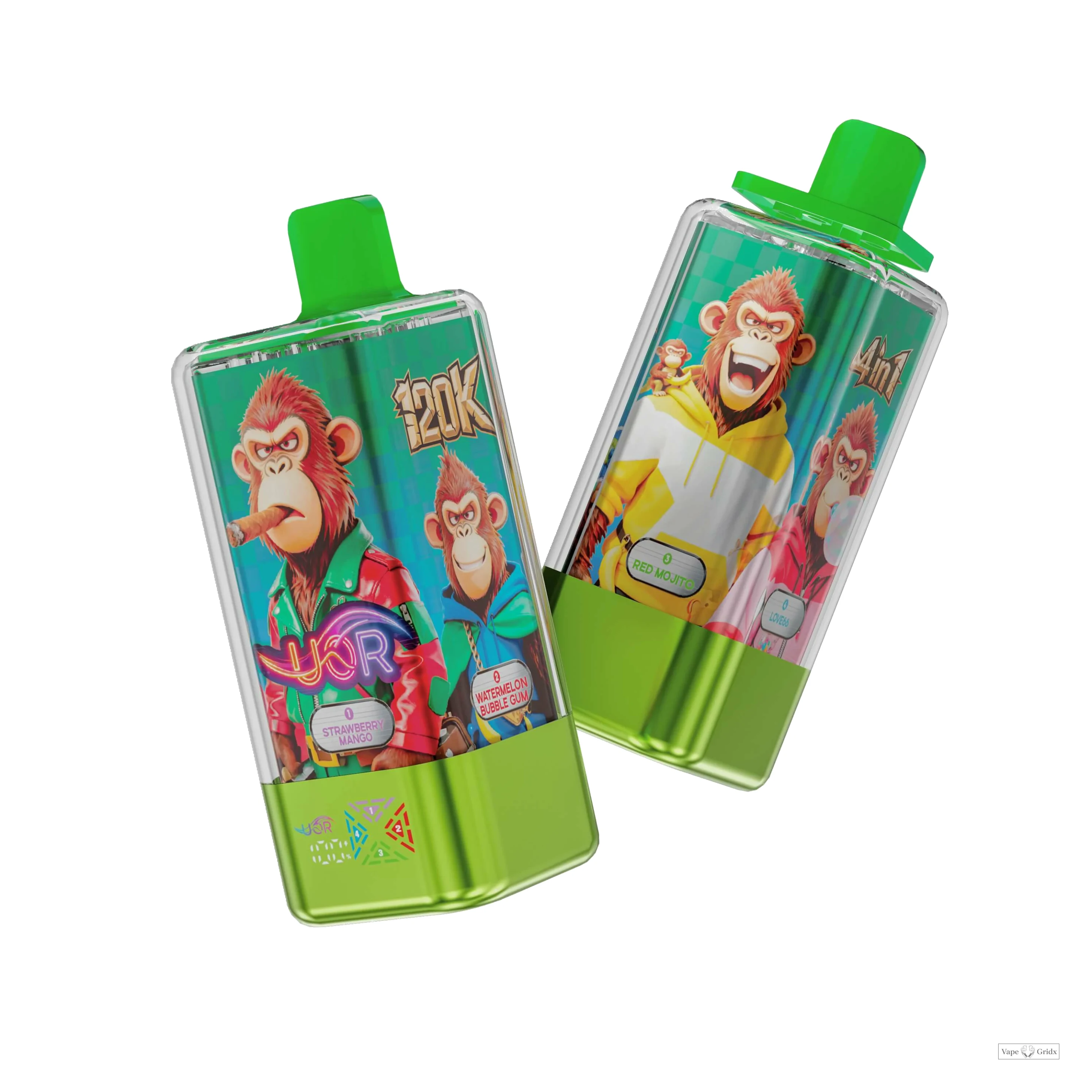 UOR 4-in-1 120000 120K Trekjes schakelbare smaken Wegwerp vape - image 14
