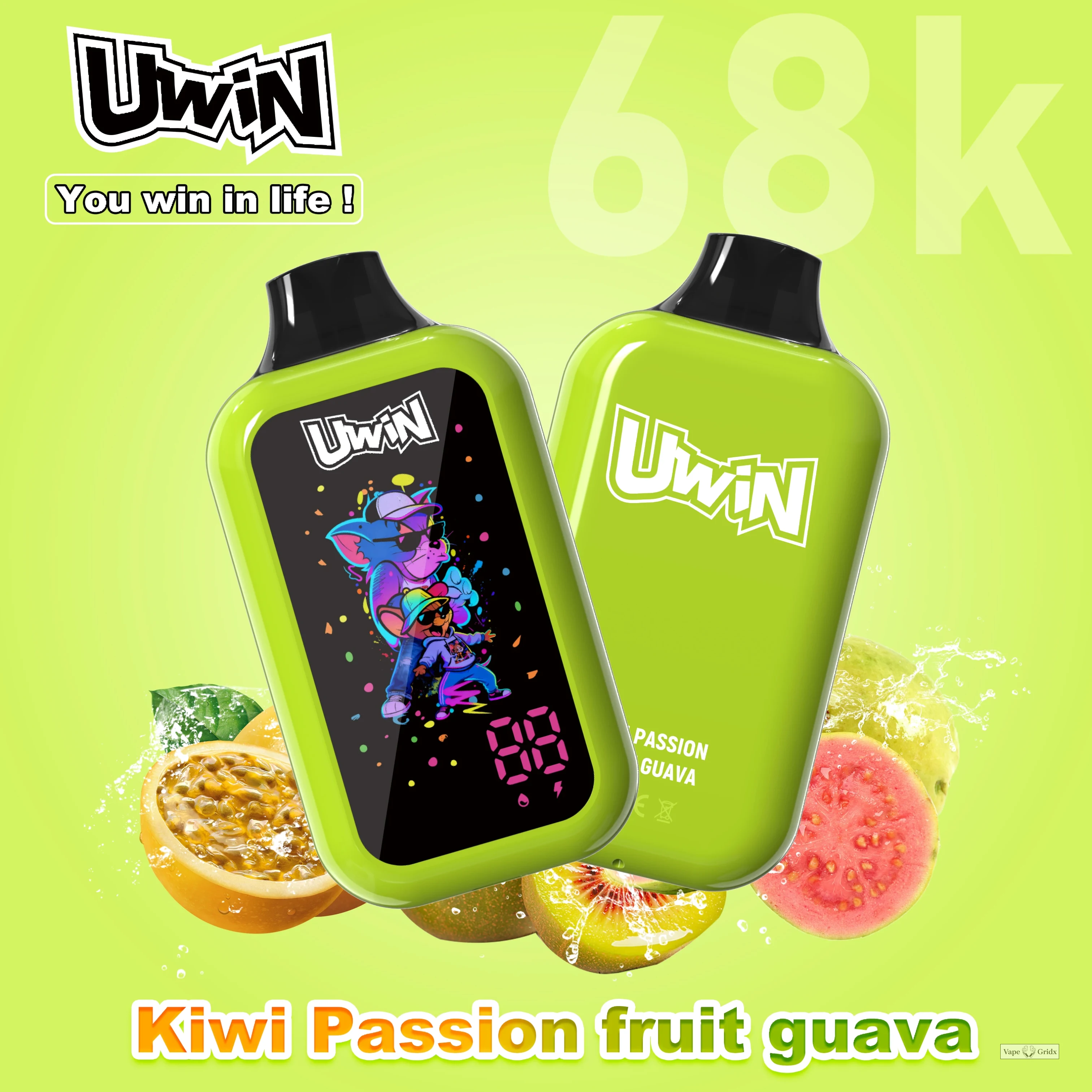 UWIN Digital Box 68000 68K Trekjes Smart Display Wegwerp vape