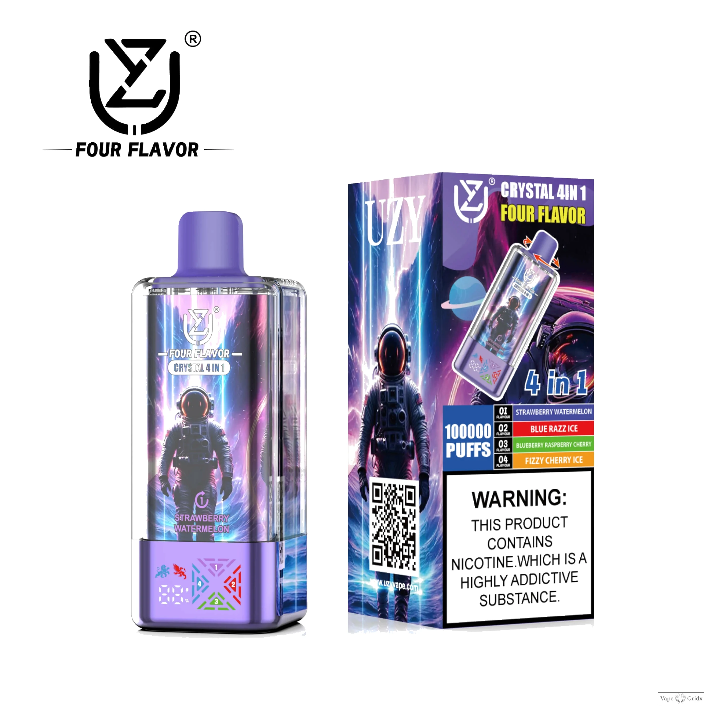 UZY Crysta 100000 100K Trekjes 4-in-1 Wegwerp vape