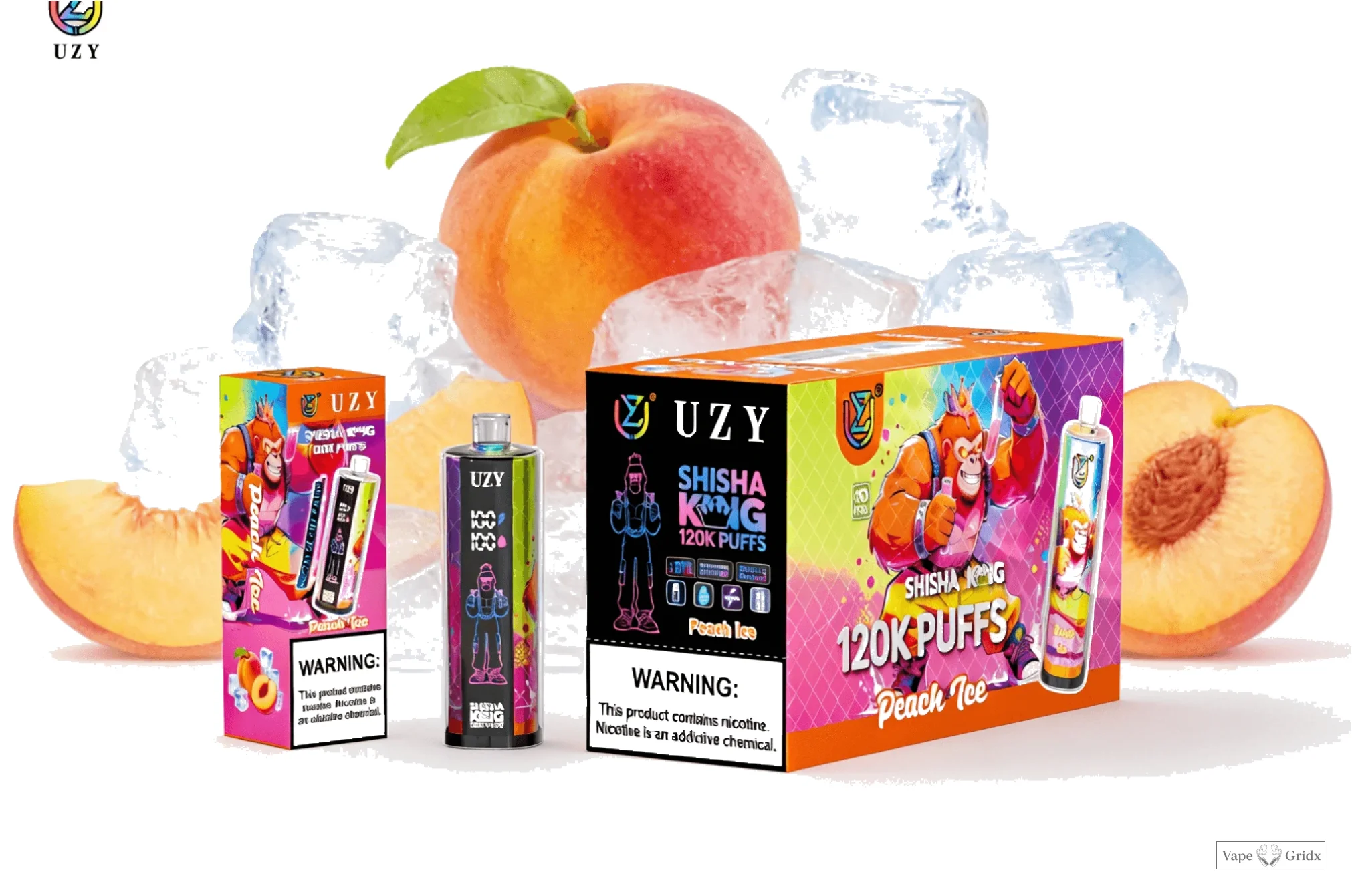 UZY Shisha HOOKAH King 120000 120K Trekjes Crystal Design Wegwerp vape