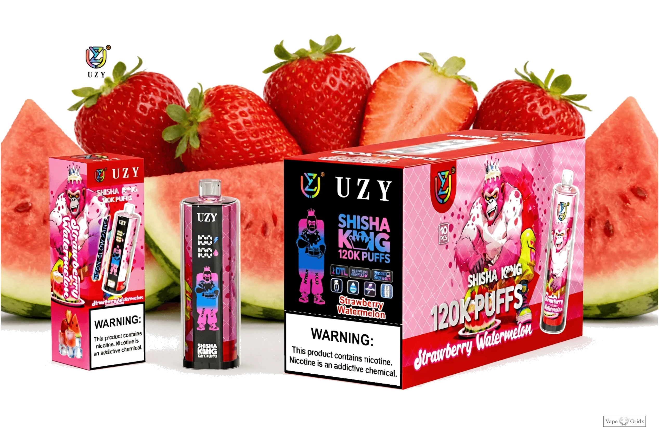 UZY Shisha HOOKAH King 120000 120K Trekjes Crystal Design Wegwerp vape - image 11