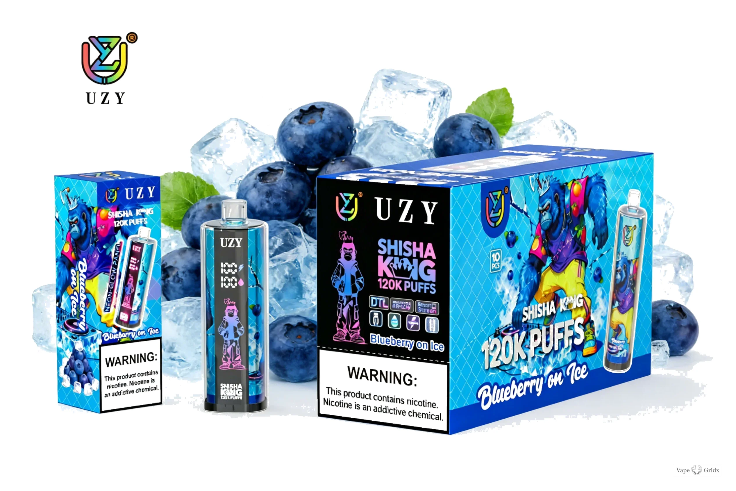 UZY Shisha HOOKAH King 120000 120K Trekjes Crystal Design Wegwerp vape - image 12