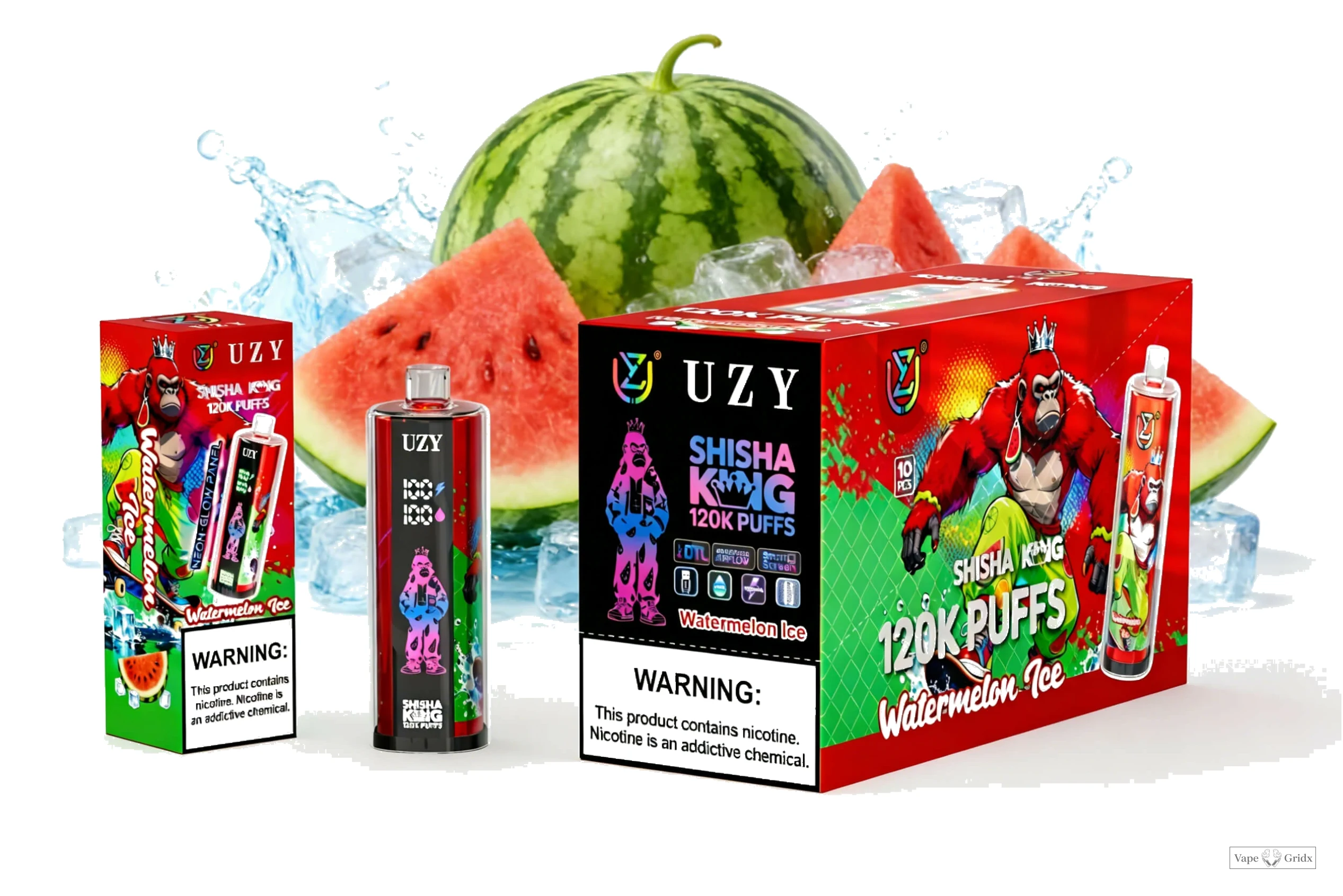 UZY Shisha HOOKAH King 120000 120K Trekjes Crystal Design Wegwerp vape - image 3
