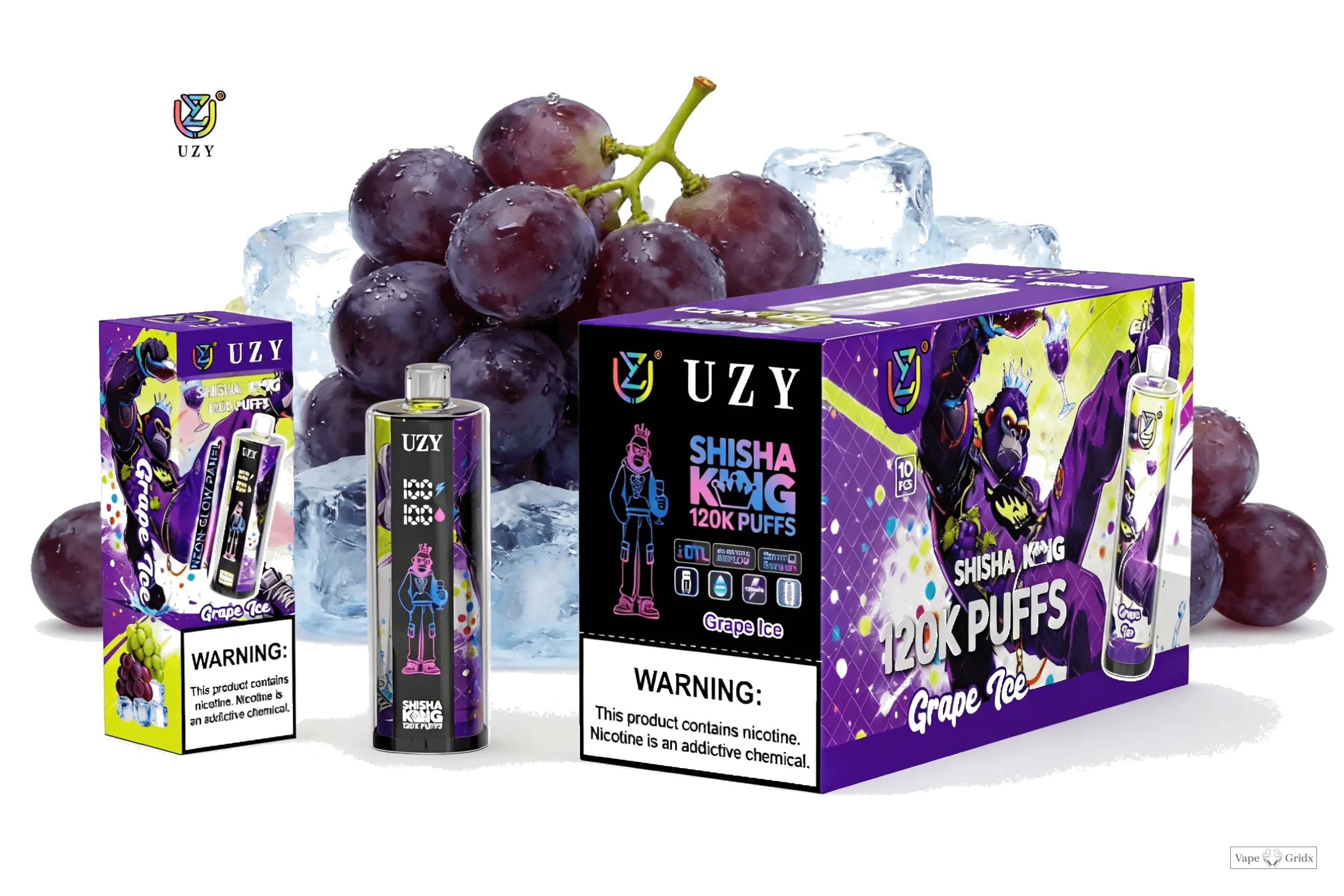 UZY Shisha HOOKAH King 120000 120K Trekjes Crystal Design Wegwerp vape - image 5