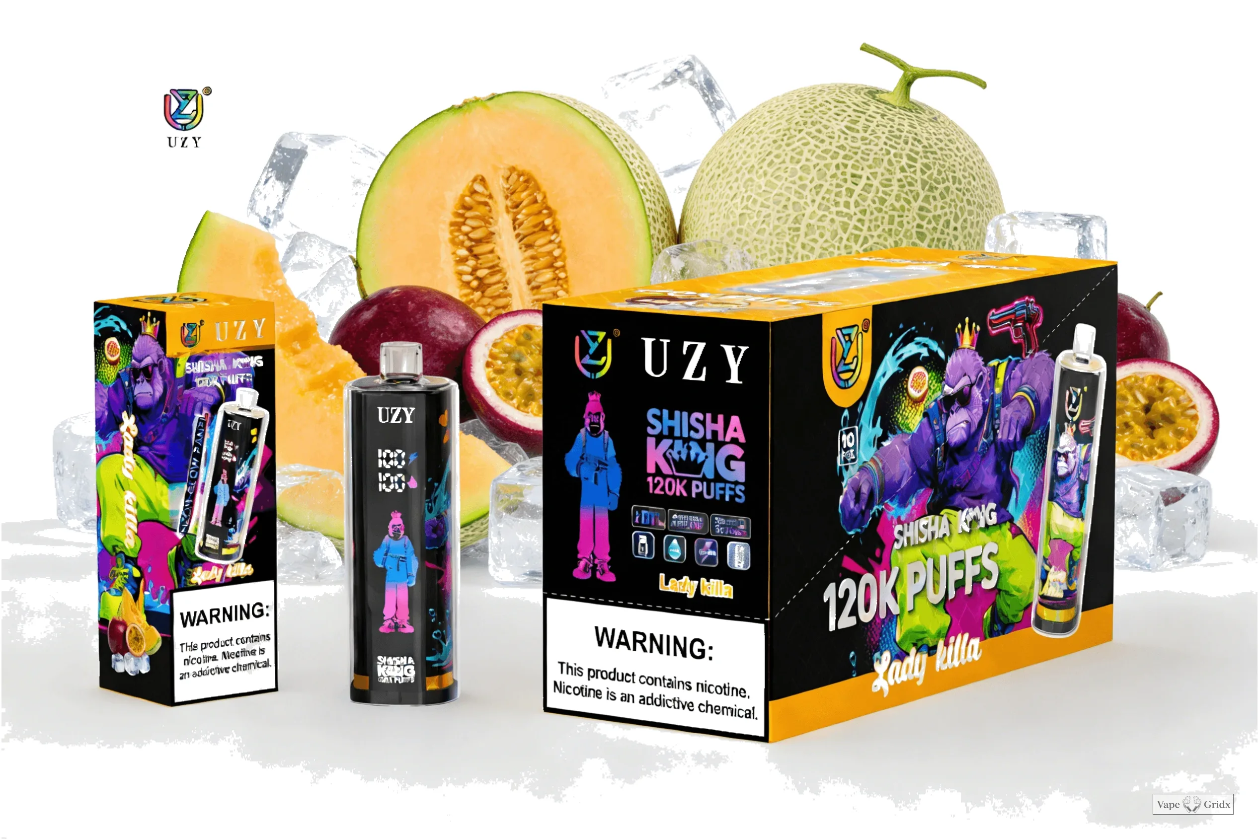 UZY Shisha HOOKAH King 120000 120K Trekjes Crystal Design Wegwerp vape - image 7