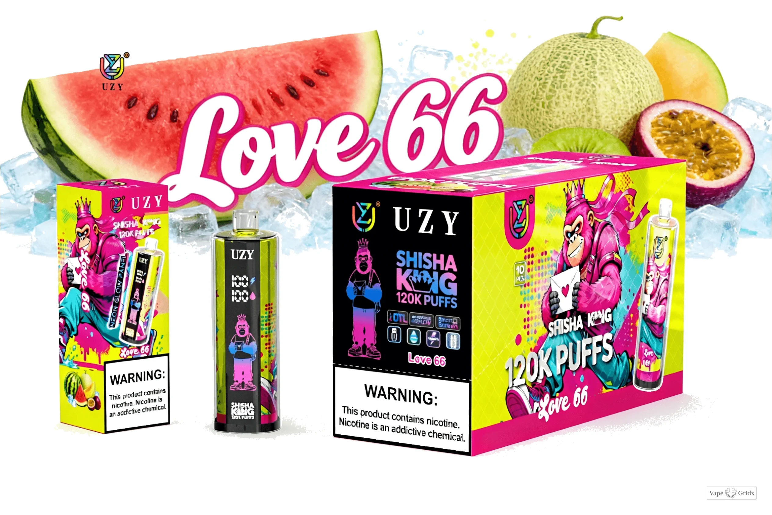 UZY Shisha HOOKAH King 120000 120K Trekjes Crystal Design Wegwerp vape - image 9