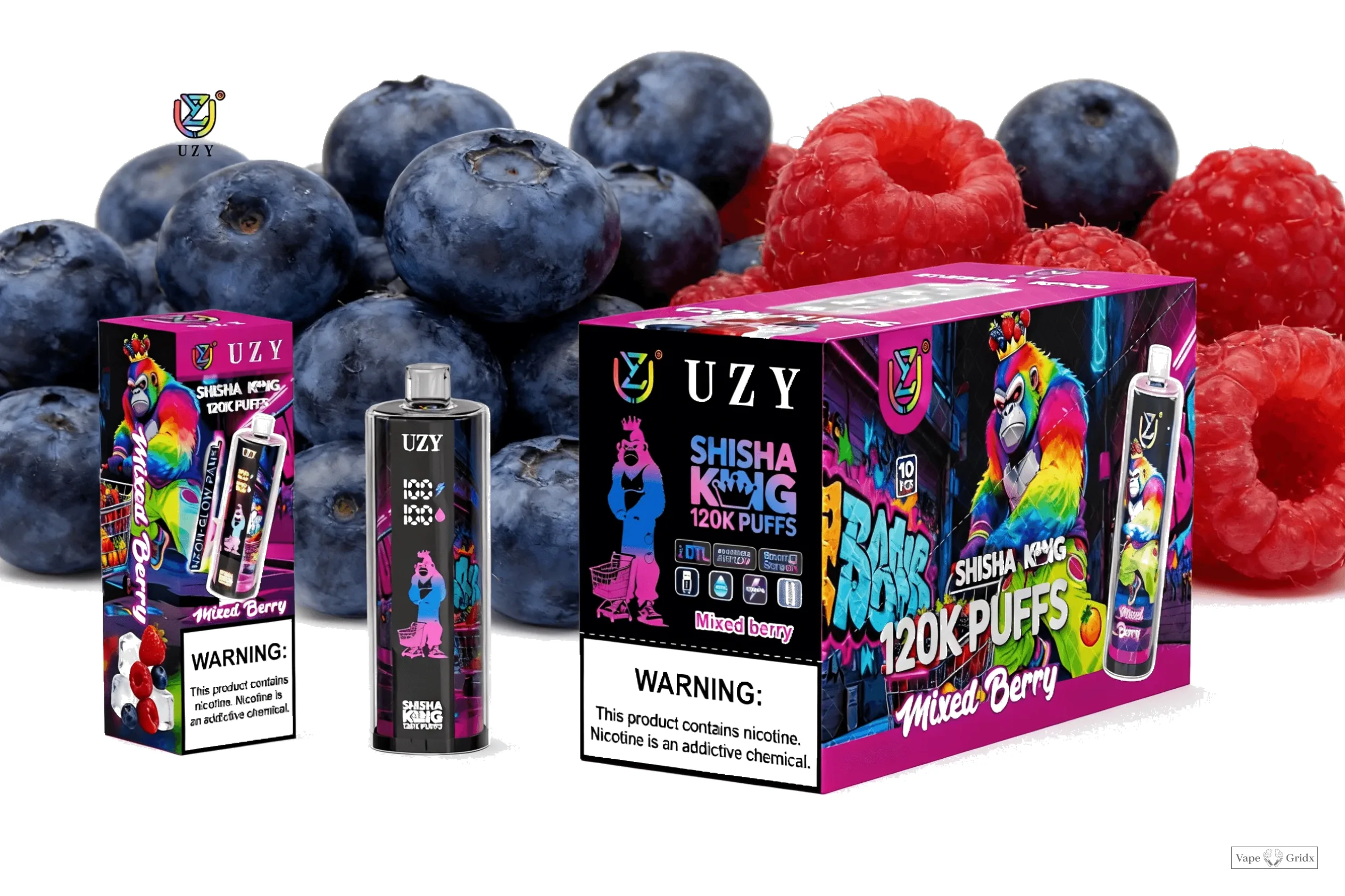 UZY Shisha HOOKAH King 120000 120K Trekjes Crystal Design Wegwerp vape - image 10