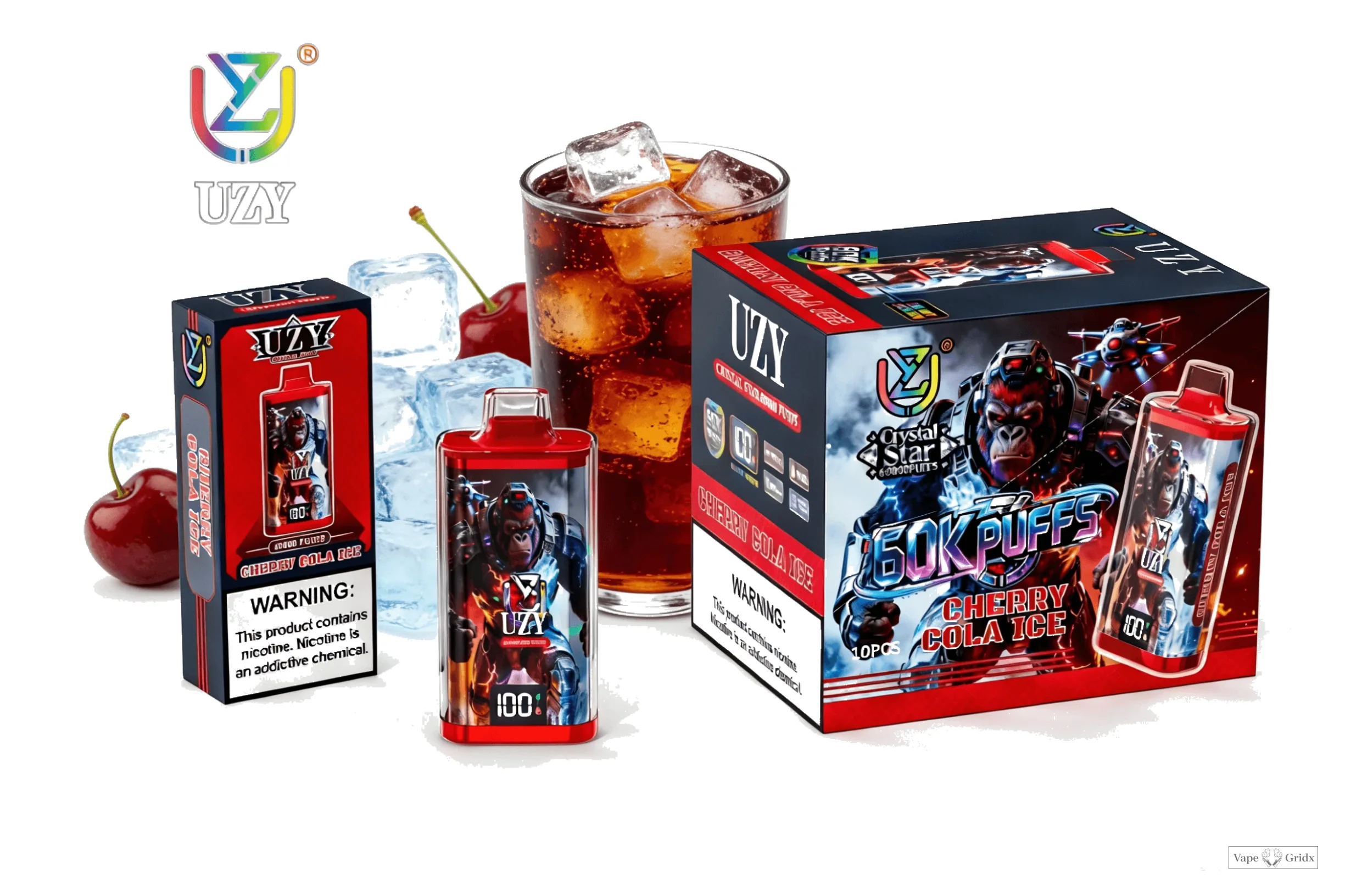 UZY Crystal Star 60000 60K Trekjes Smart Screen Wegwerp vape