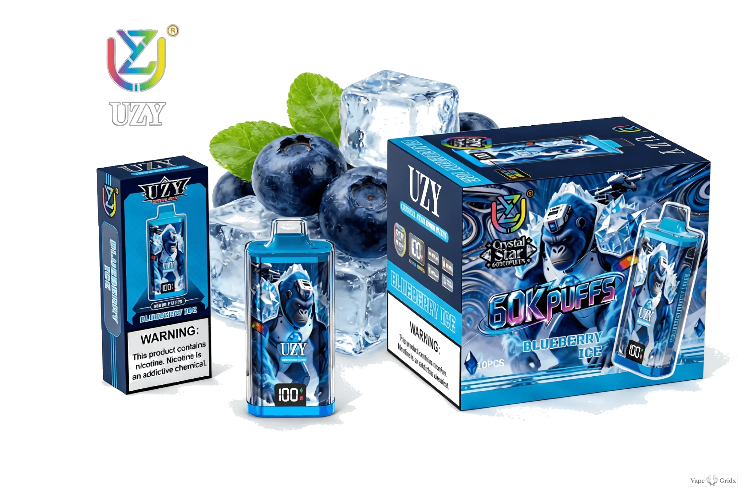 UZY Crystal Star 60000 60K Trekjes Smart Screen Wegwerp vape - image 12