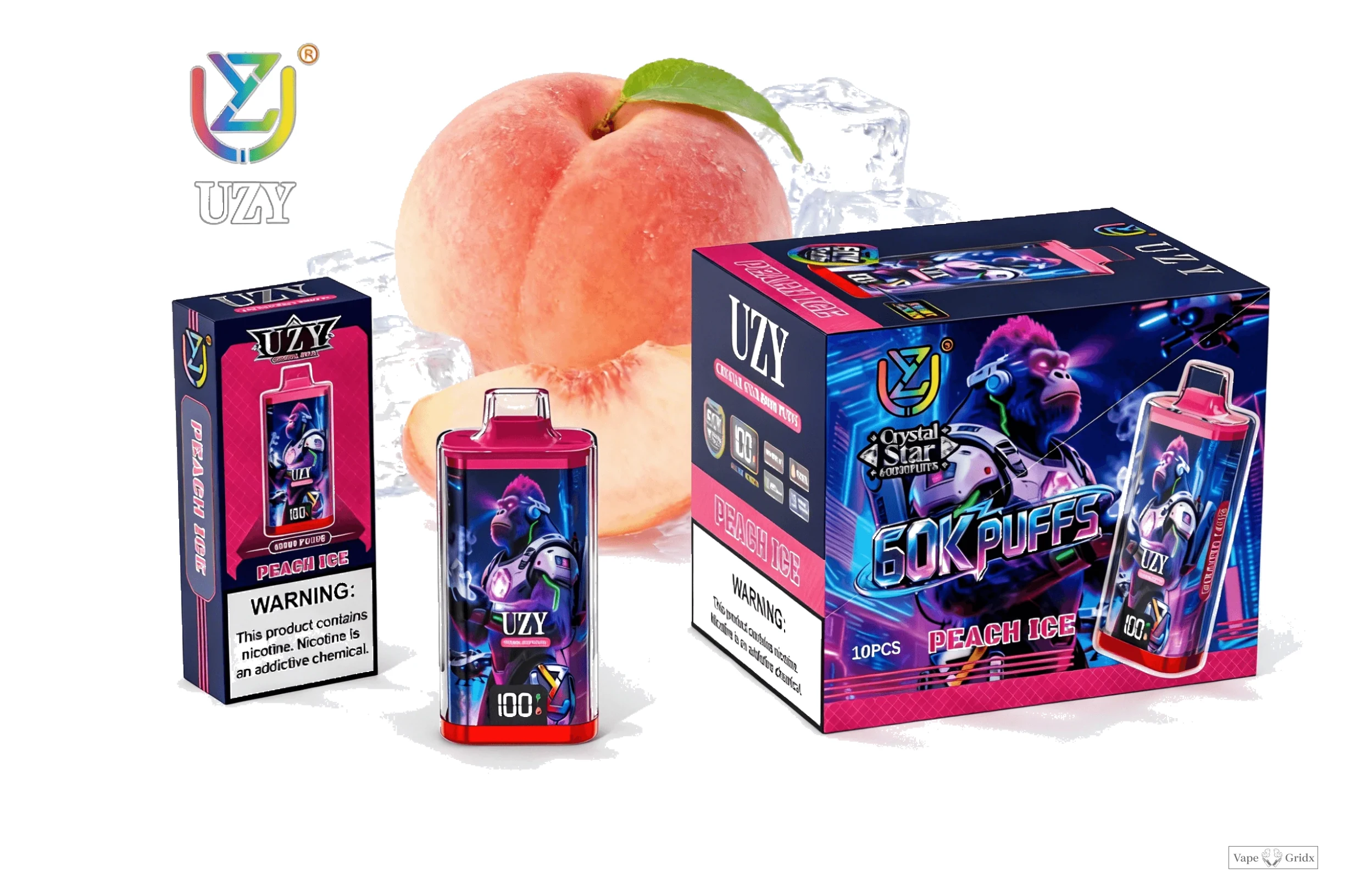 UZY Crystal Star 60000 60K Trekjes Smart Screen Wegwerp vape - image 5
