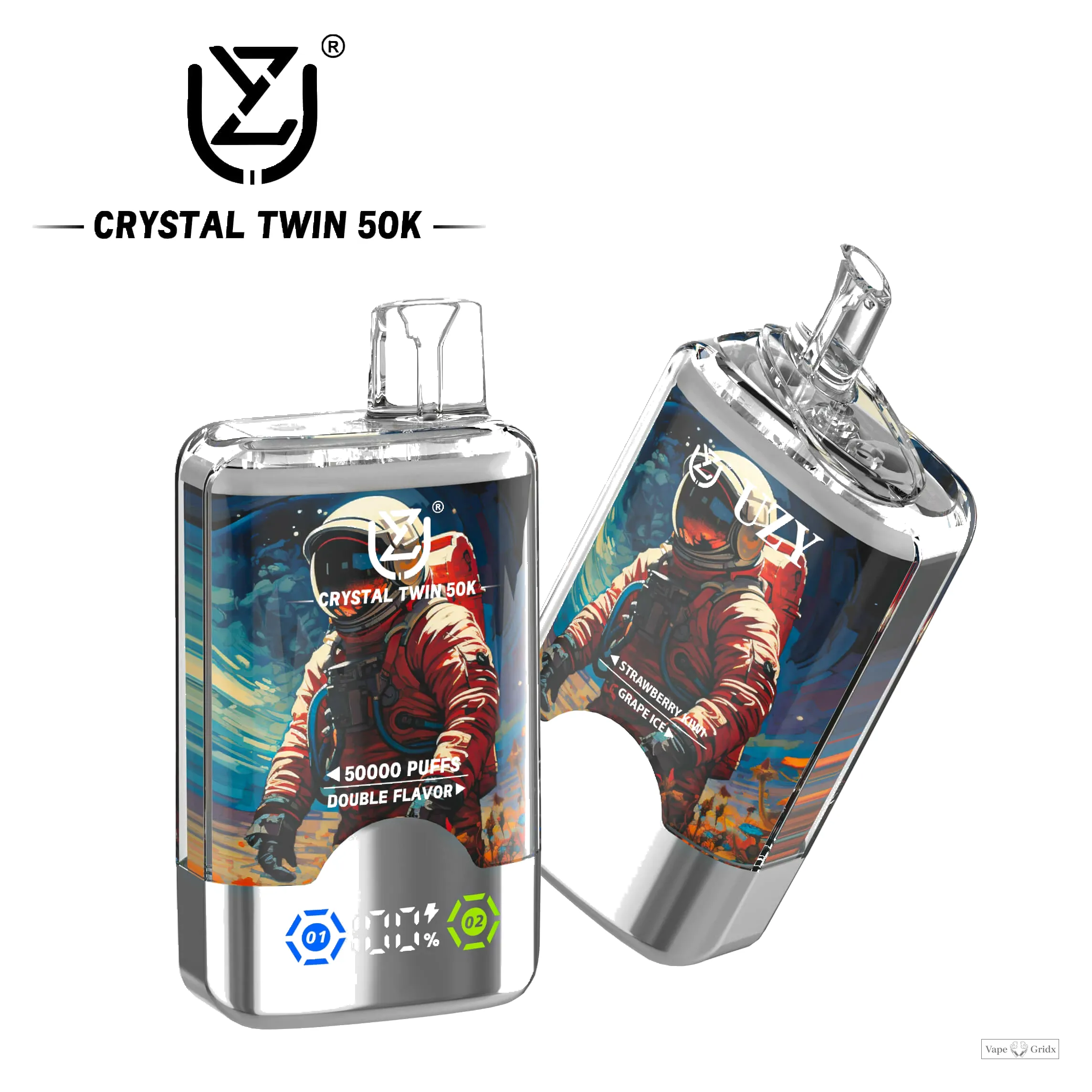 UZY Crystal Twin 50000 50K Trekjes dubbele smaak wegwerp vape - image 4