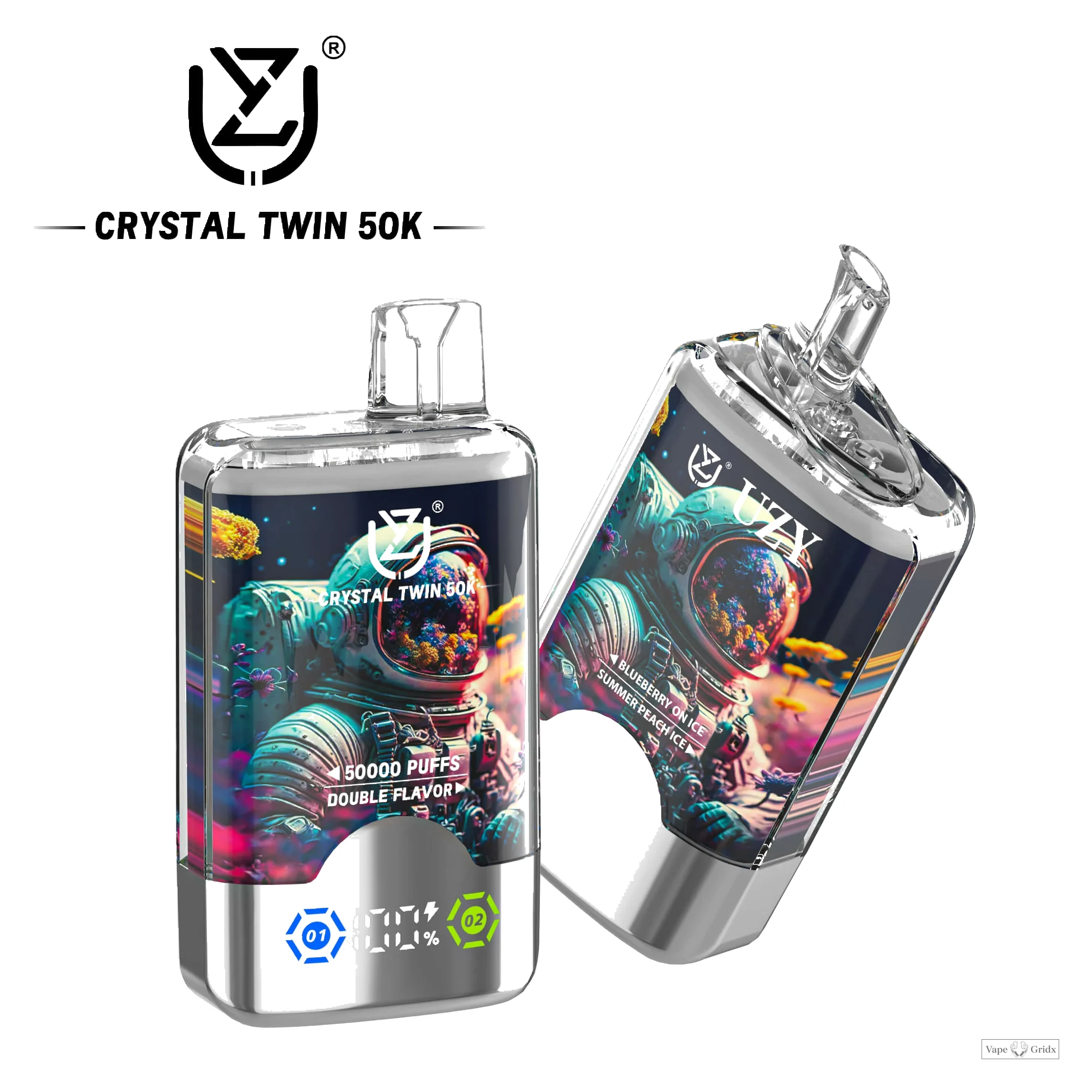 UZY Crystal Twin 50000 50K Trekjes dubbele smaak wegwerp vape - image 5