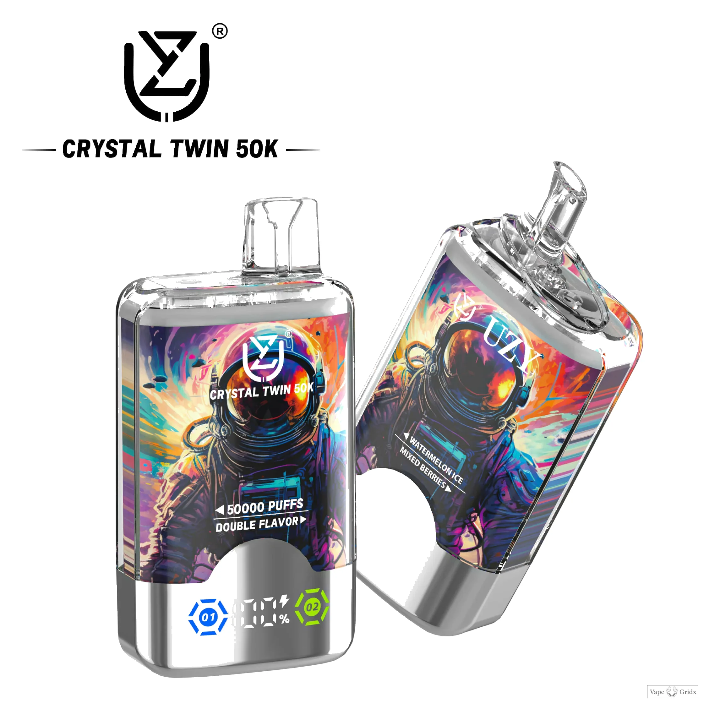 UZY Crystal Twin 50000 50K Trekjes dubbele smaak wegwerp vape - image 6