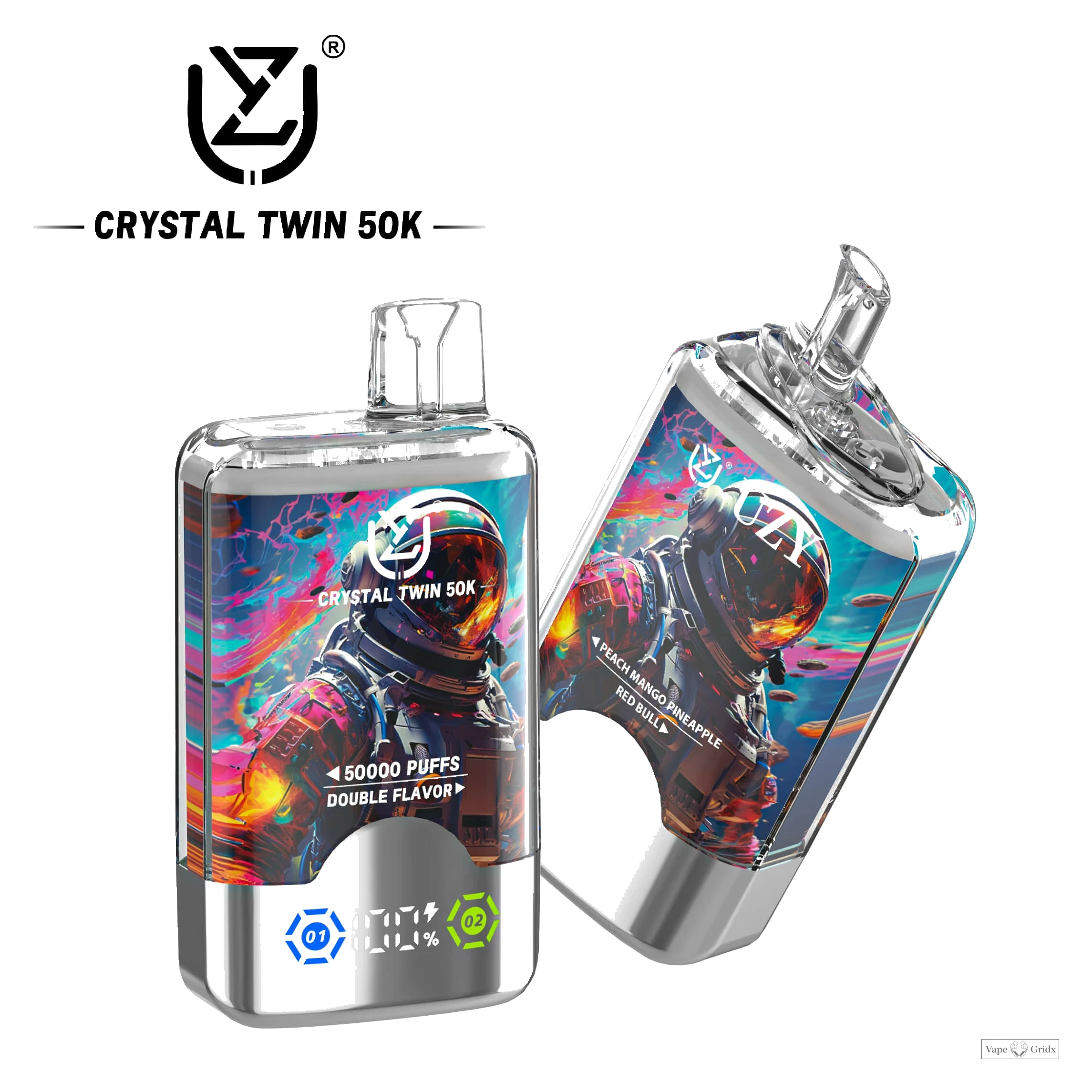 UZY Crystal Twin 50000 50K Trekjes dubbele smaak wegwerp vape - image 7