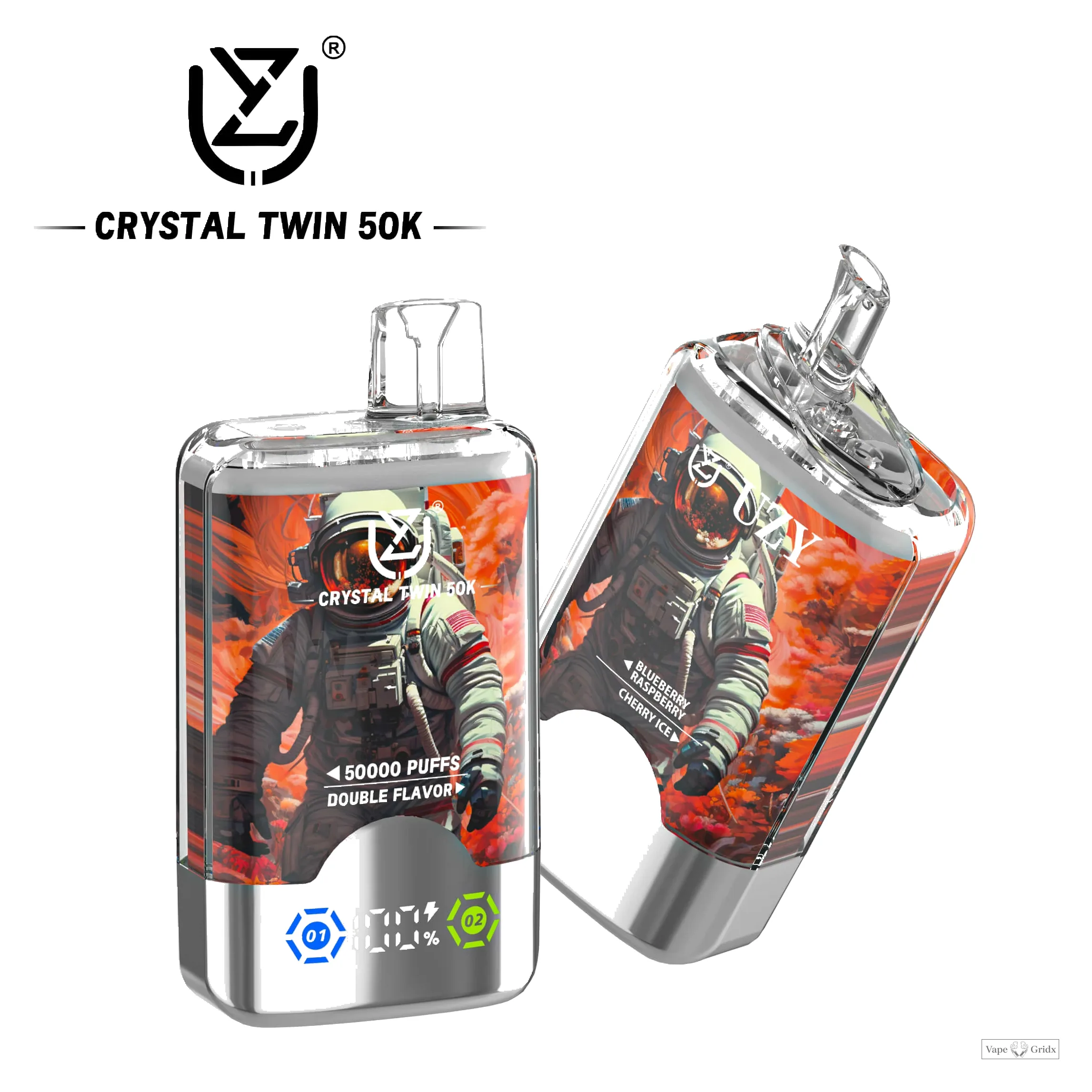 UZY Crystal Twin 50000 50K Trekjes dubbele smaak wegwerp vape - image 9