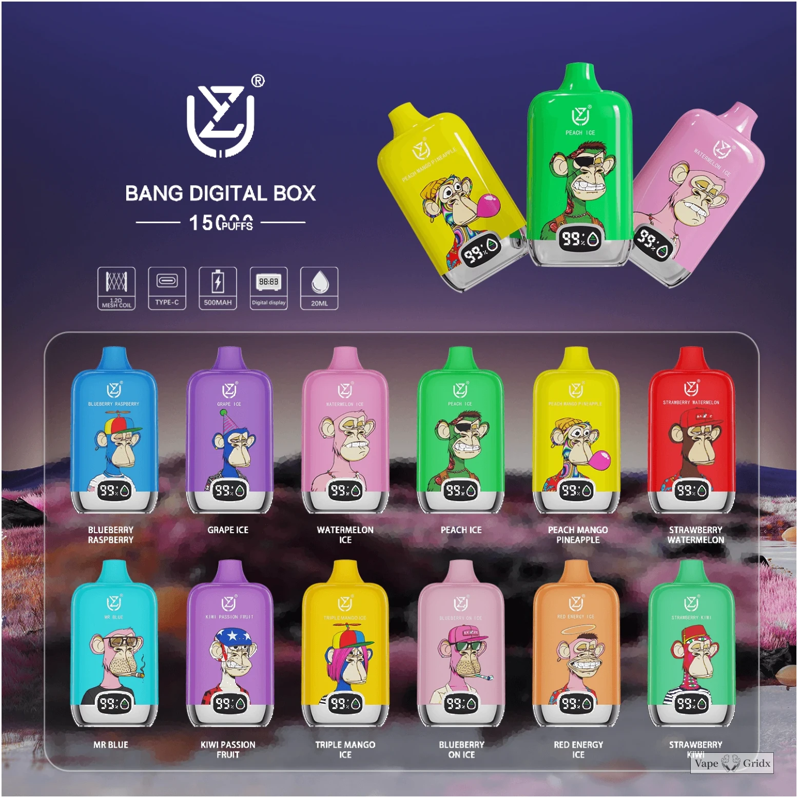 UZY Bang Digital 15000 15K Trekjes Digitale Wegwerp vape - image 4